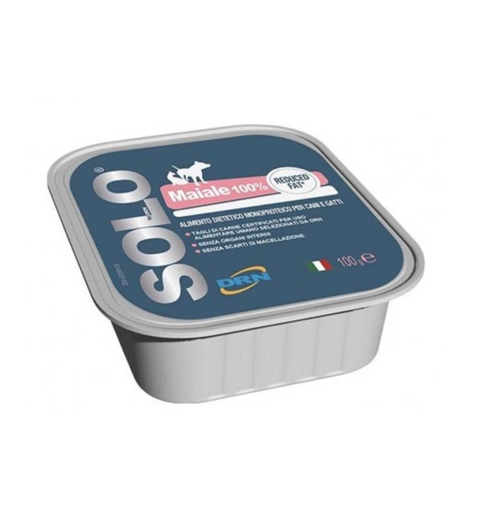 DRN CANE E GATTO SOLO BLU MAIALE LOW FAT DIETETICO MONOPROTEICO IN VASCHETTA