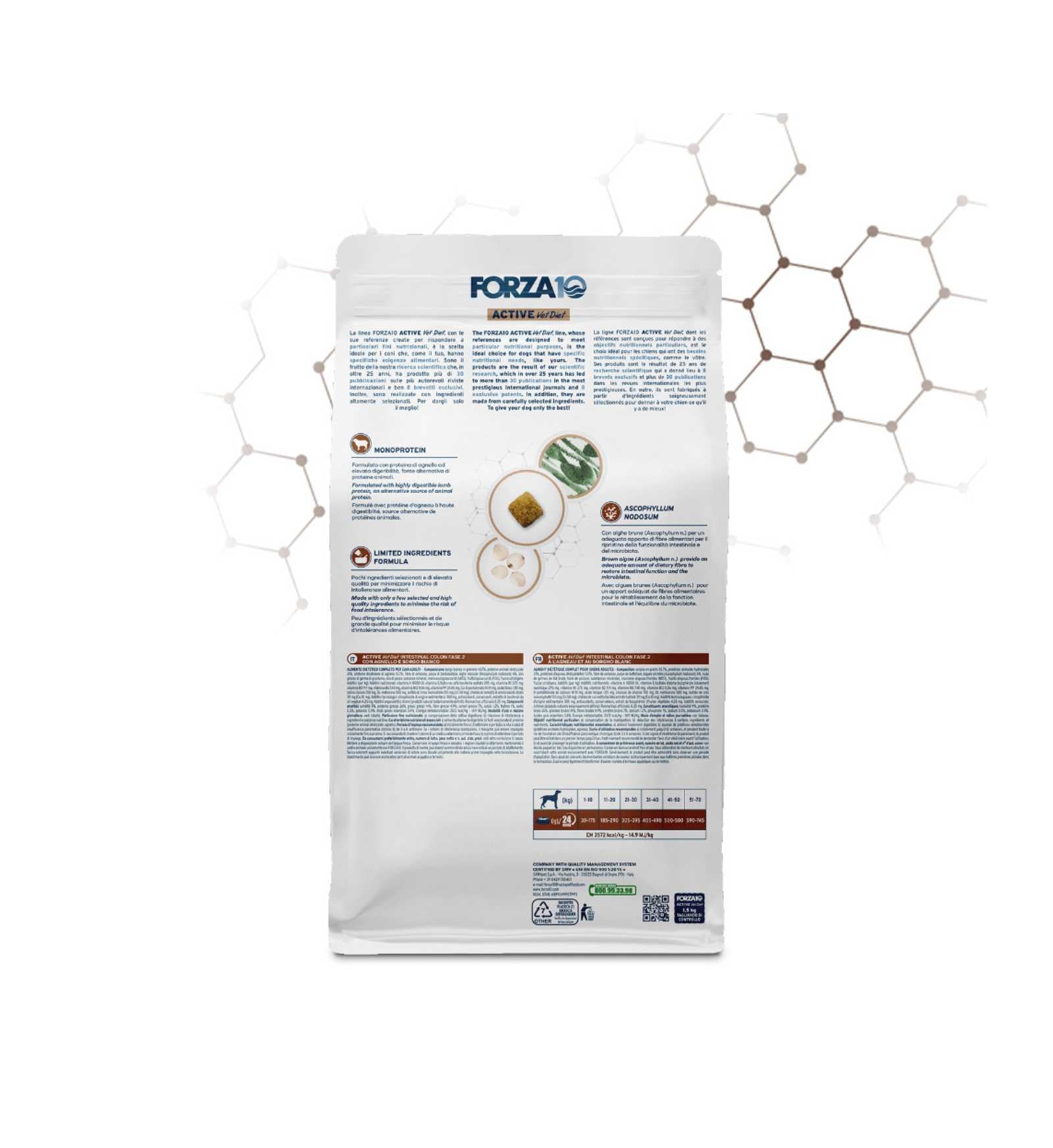 FORZA10 CANE ACTIVE INTESTINAL COLON ADULT FASE 2 AGNELLO E SORGO DA 1,5 KG