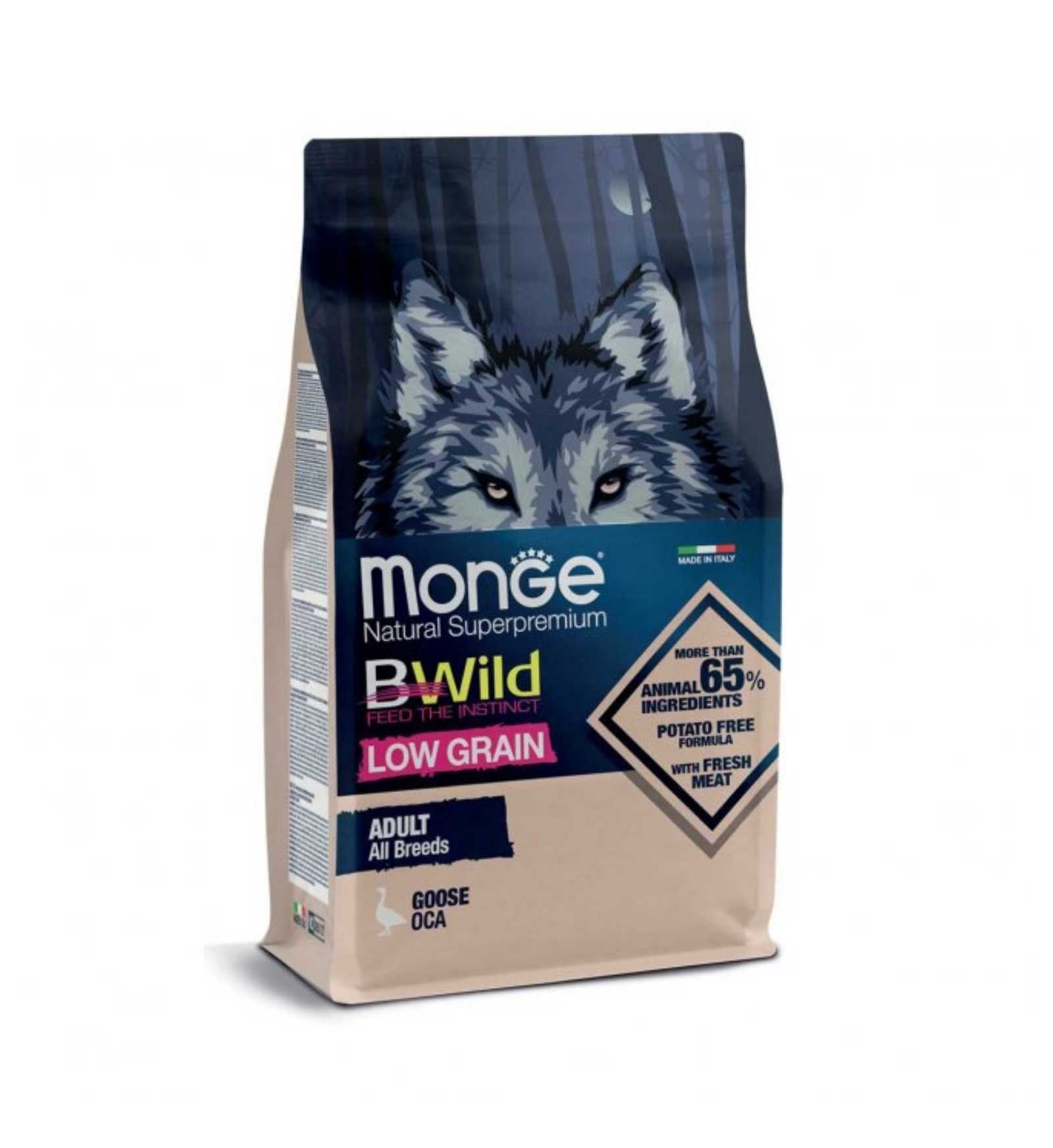 MONGE BWILD CANE ADULT ALL BREEDS LOW GRAIN OCA
