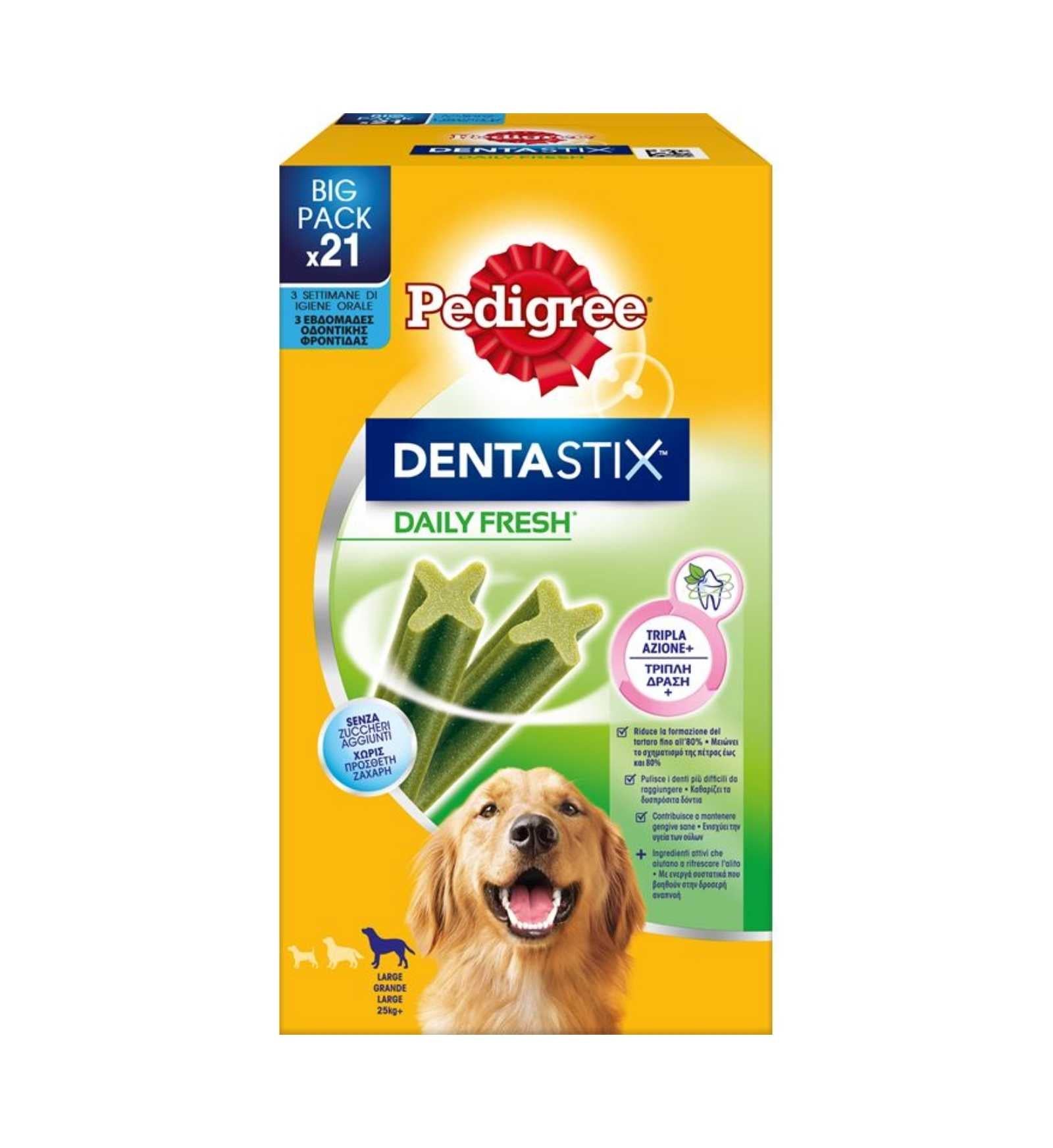 PEDIGREE CANE SNACK DENTASTIX FRESH LARGE 21 PEZZI