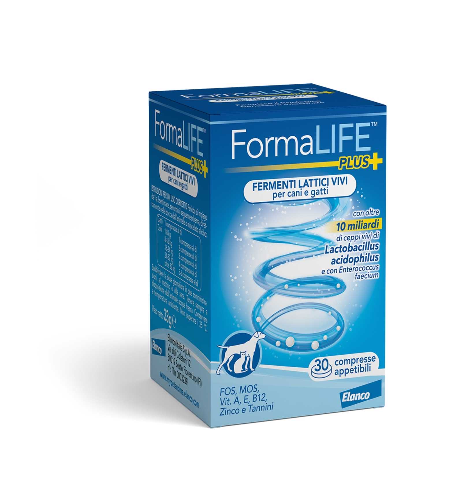 BAYER CANE E GATTO FORMALIFE PLUS FERMENTI LATTICI VIVI DA 30 COMPRESSE