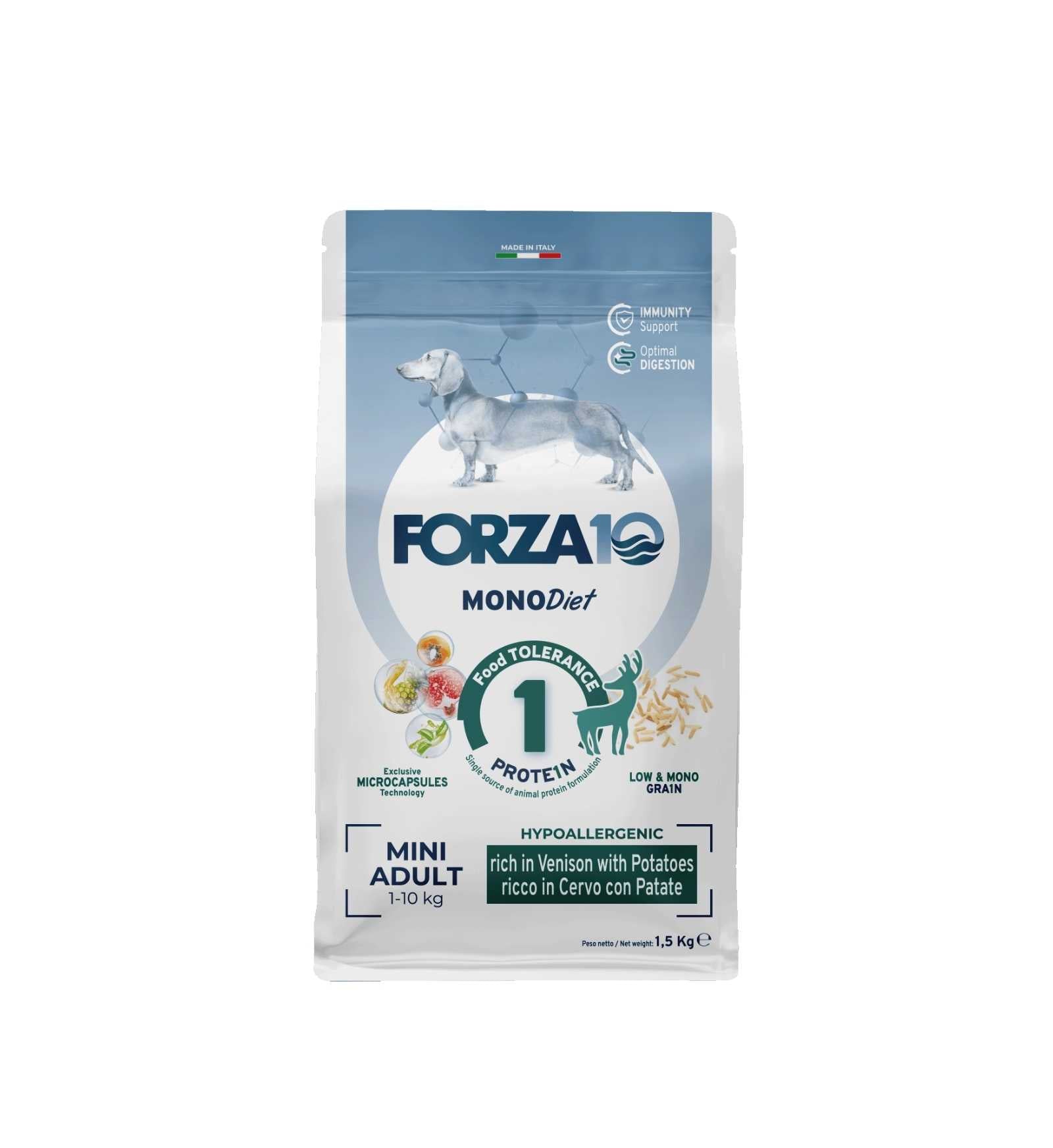 FORZA10 CANE DIET ADULT MINI LOW GRAIN CERVO E PATATE DA 1,5 KG
