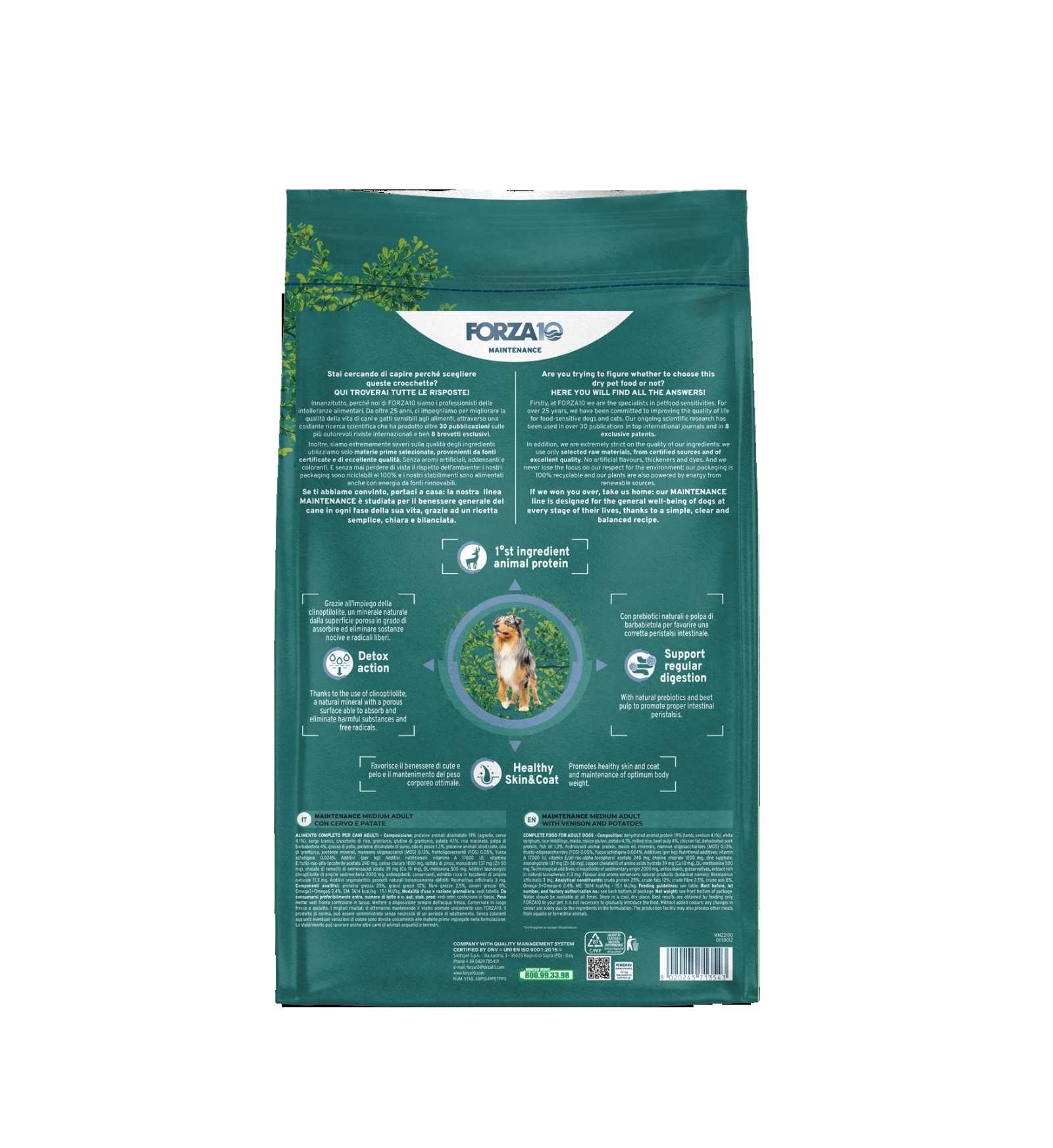 FORZA10 CANE MAINTENANCE ADULT MEDIUM CERVO E PATATE