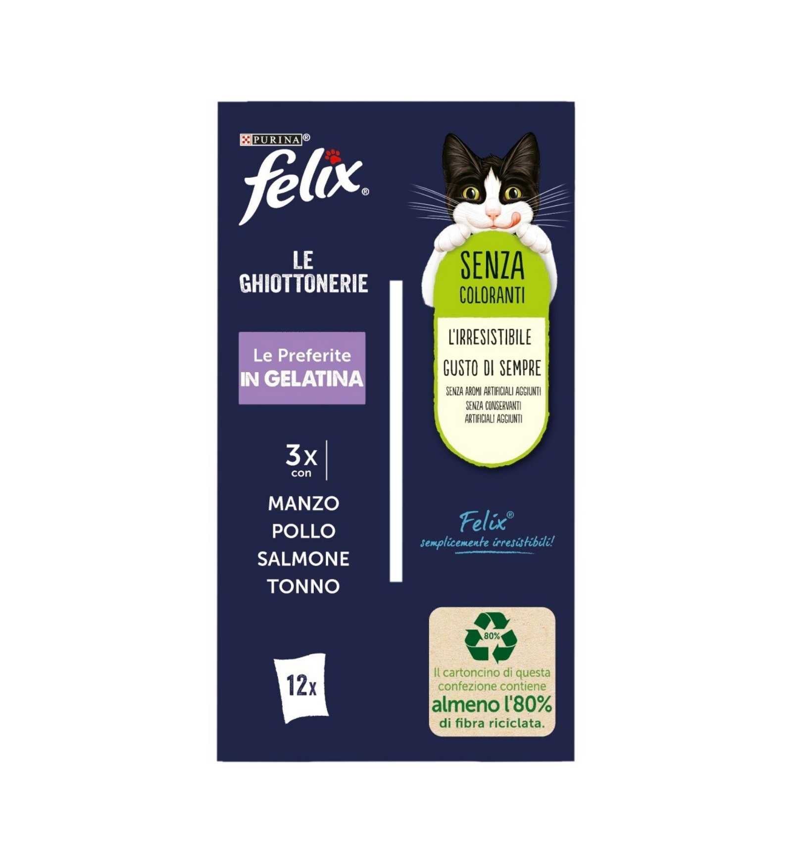 PURINA FELIX AGAIL GATTO GHIOTTONERIE PREFERITE 12 BUSTE DA 85 GR