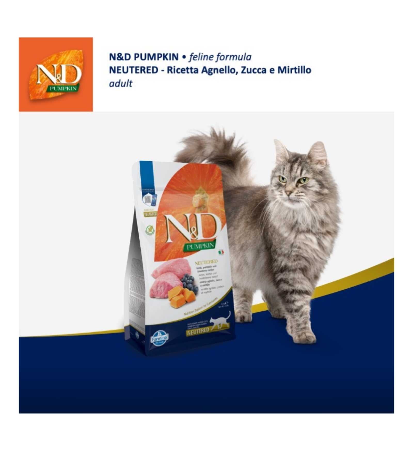 FARMINA N&D PRIME GATTO NEUTERED ADULT AGNELLO ZUCCA E MIRTILLI