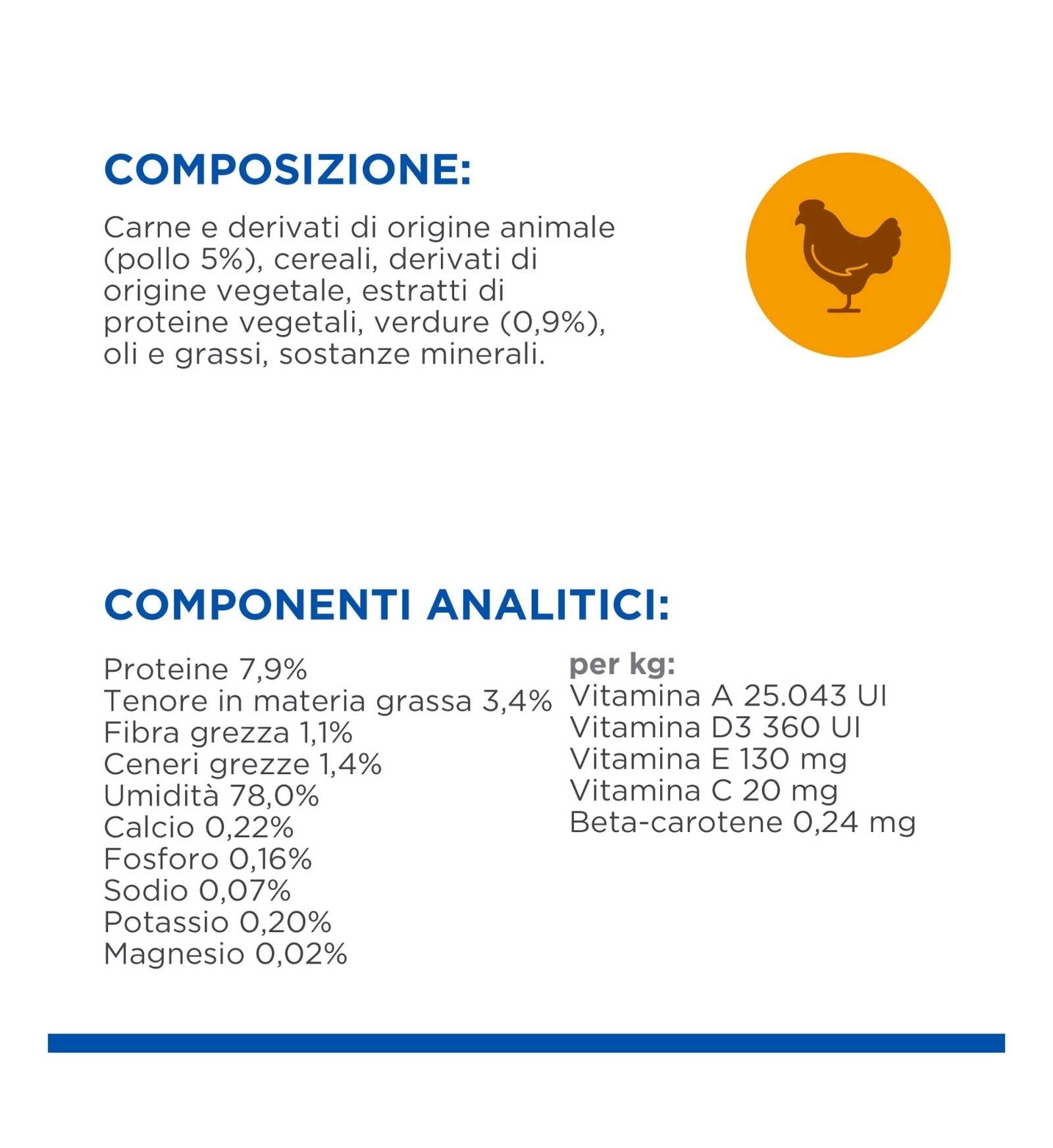 HILL'S SCIENCE PLAN GATTO ADULT STERILIZZATO HEALTY CUISINE POLLO E VERDURE DA 80 GR IN BUSTA