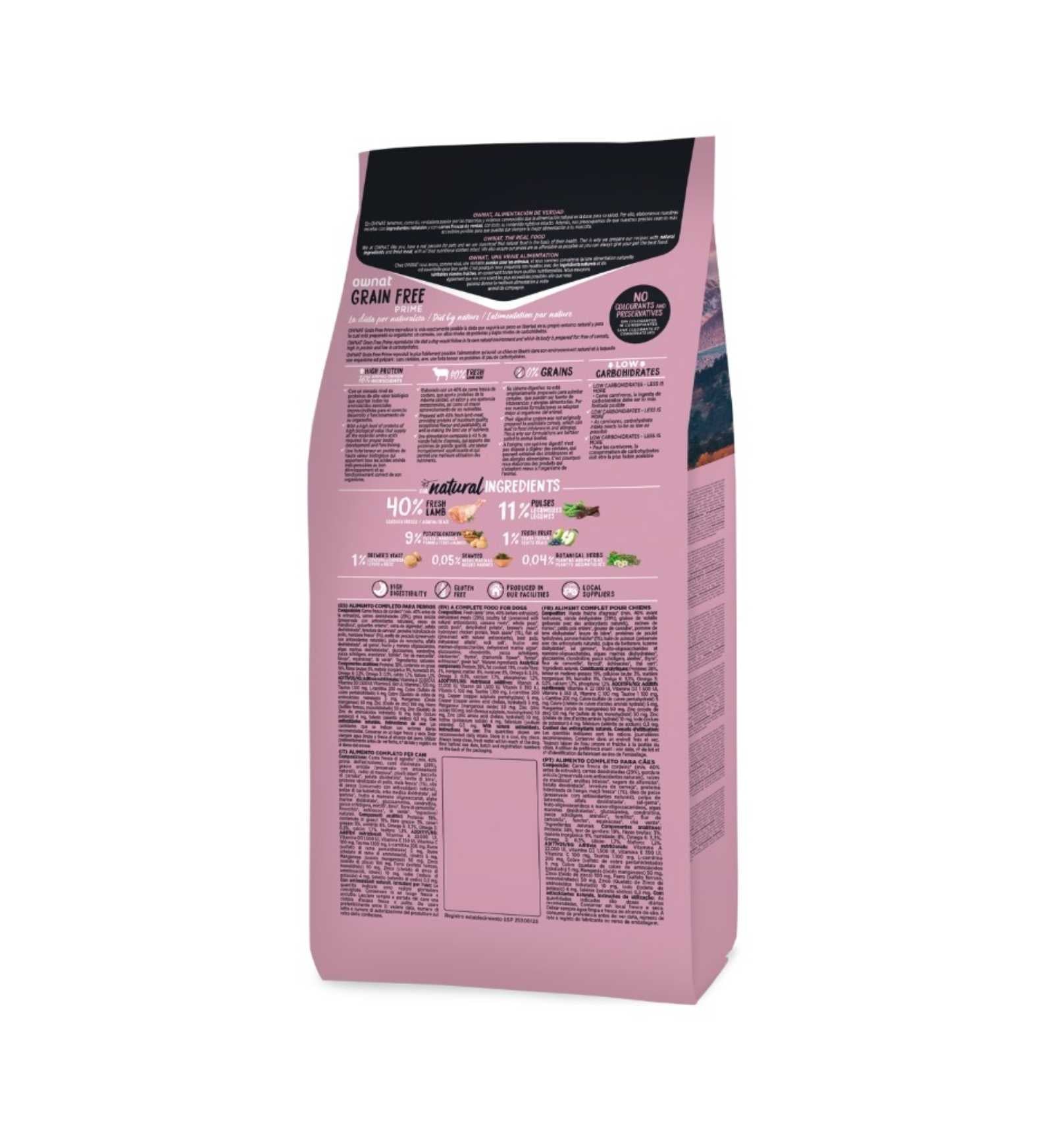 OWNAT CANE GRAIN FREE PRIME ADULT MINI AGNELLO