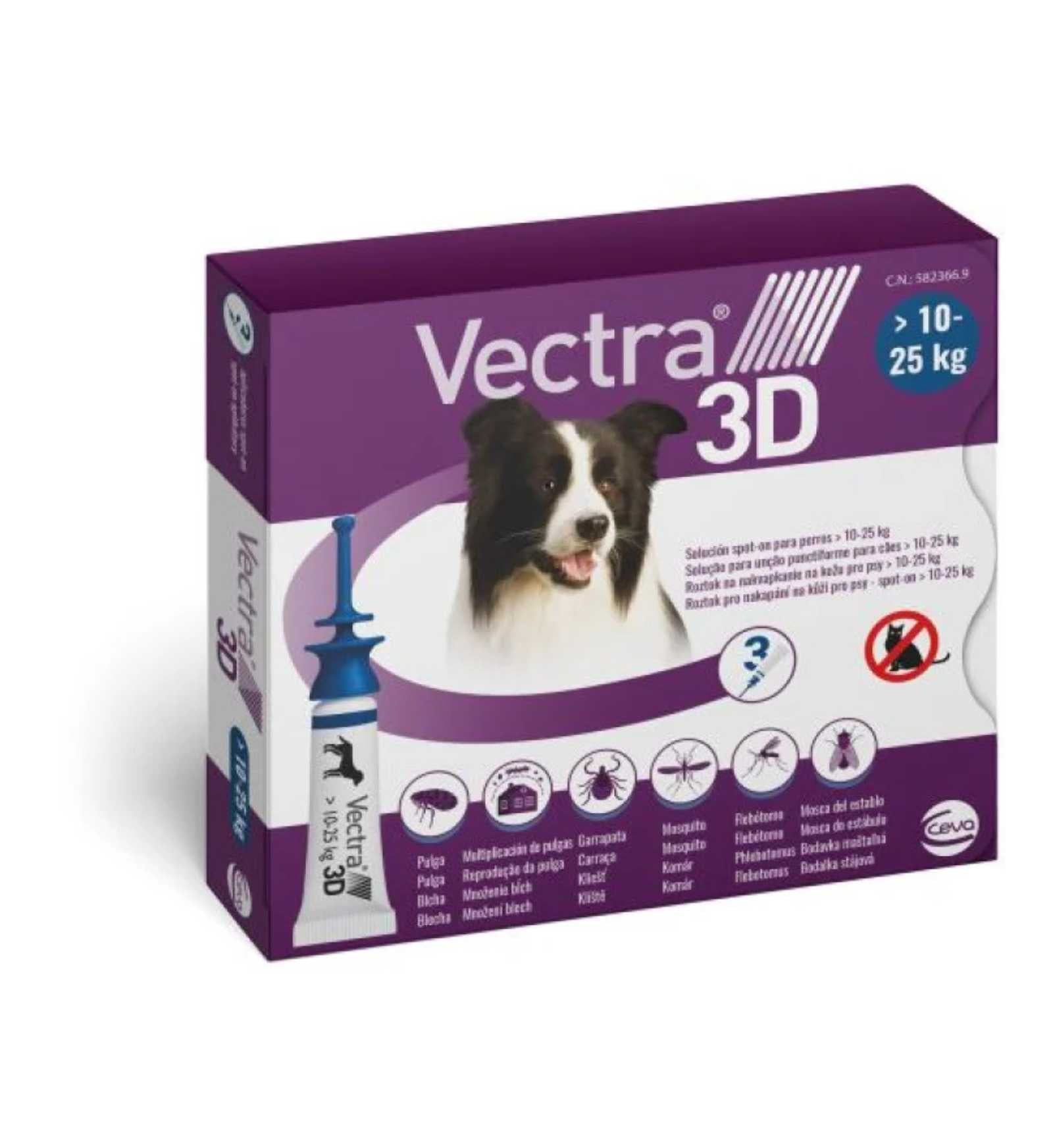 CEVA VECTRA 3D CANE 10 - 25 KG 3 PIPETTE