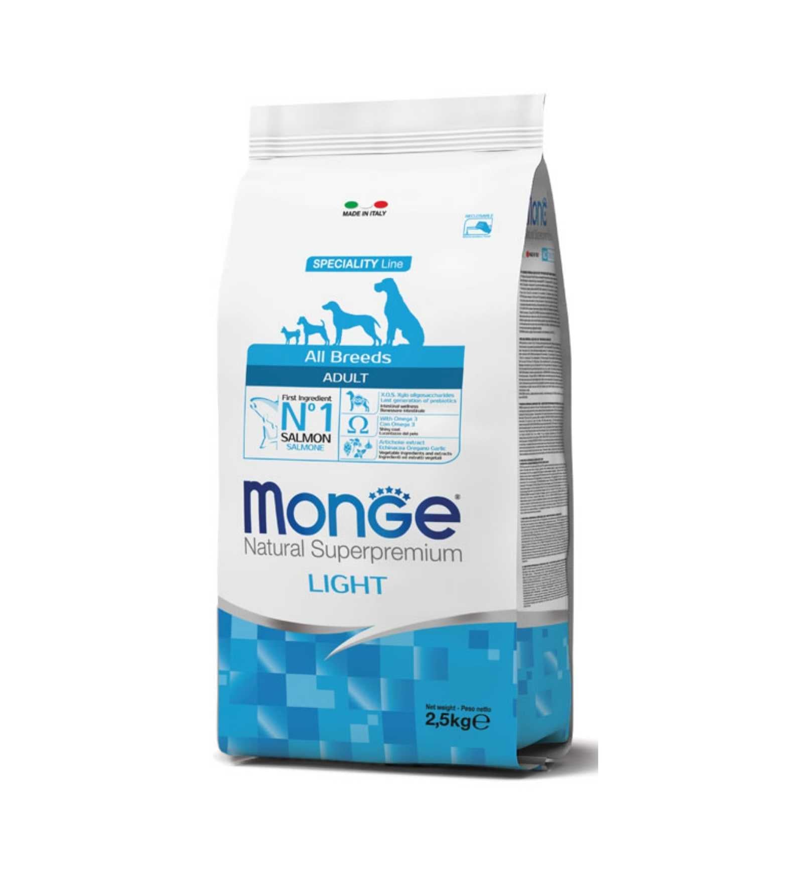 MONGE SUPERPREMIUM CANE ADULT ALL BREEDS LIGHT SALMONE E RISO