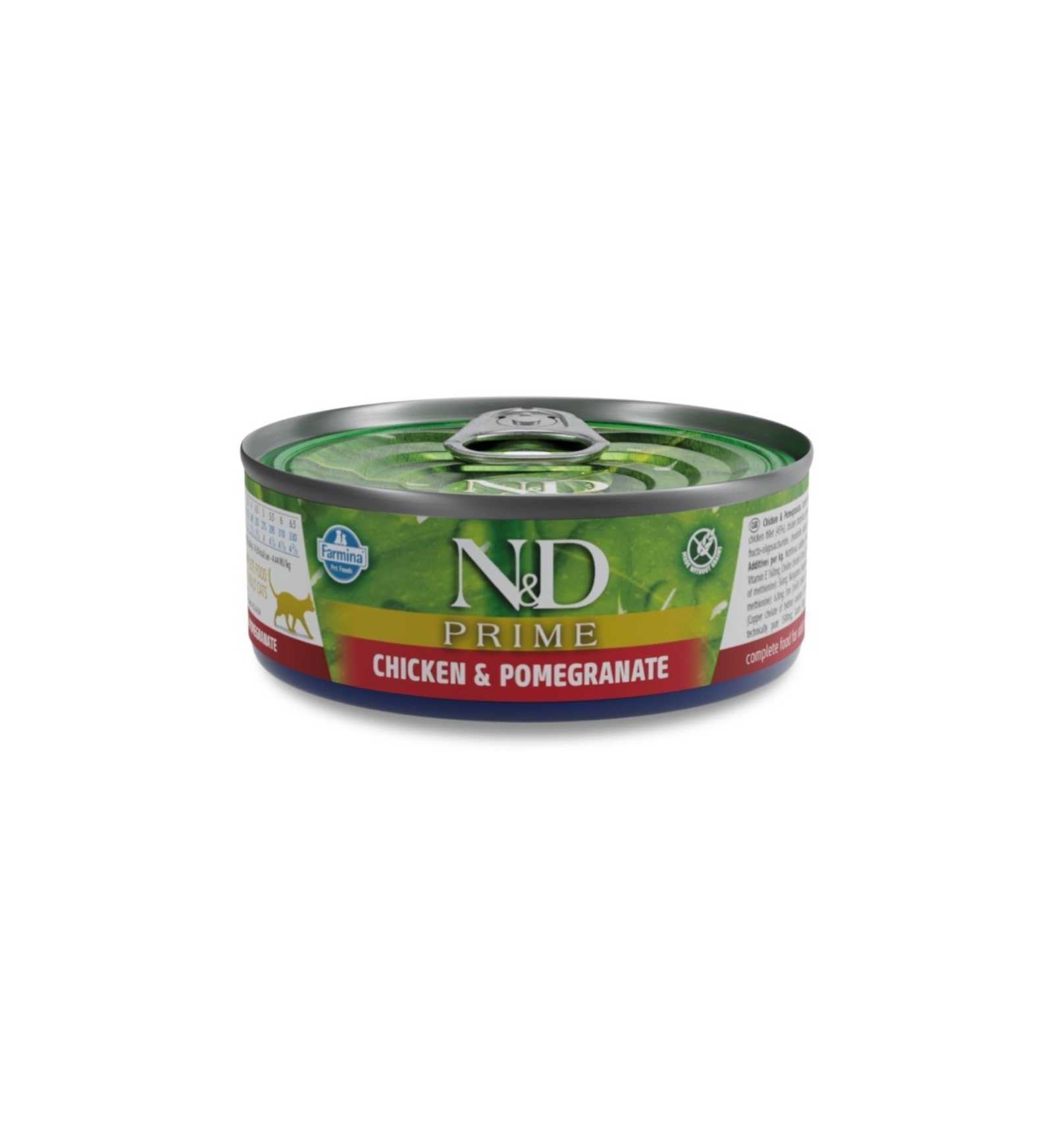 FARMINA N&D DELICIOUS GRAIN FREE GATTO PRIME CON POLLO E MELOGRANO DA 70 GR IN LATTINA