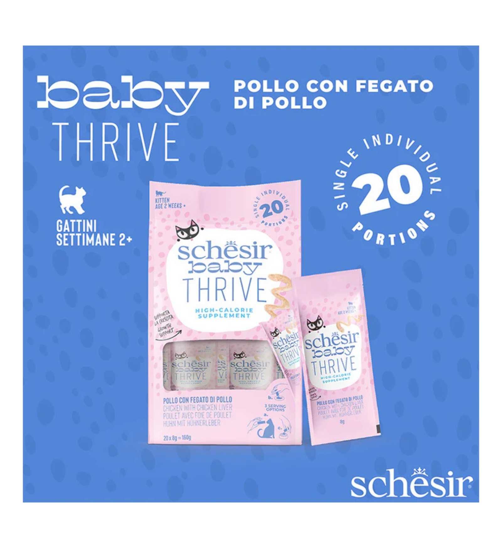 SCHESIR GATTO BABY THRIVE MOUSSE POLLO DA 20 GR x 8 IN BUSTA