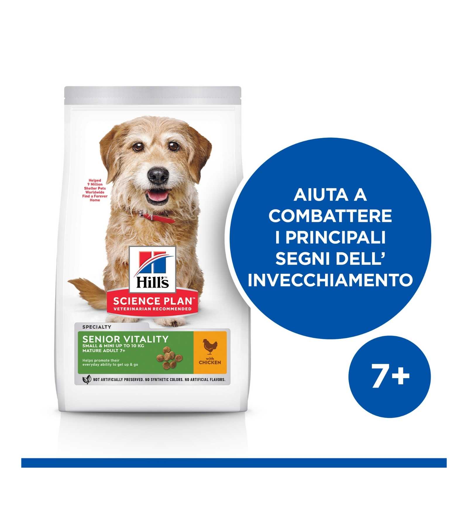 HILL'S SCIENCE PLAN CANE SENIOR VITALITY MATURE 7 + SMALL & MINI POLLO DA 1,5 KG