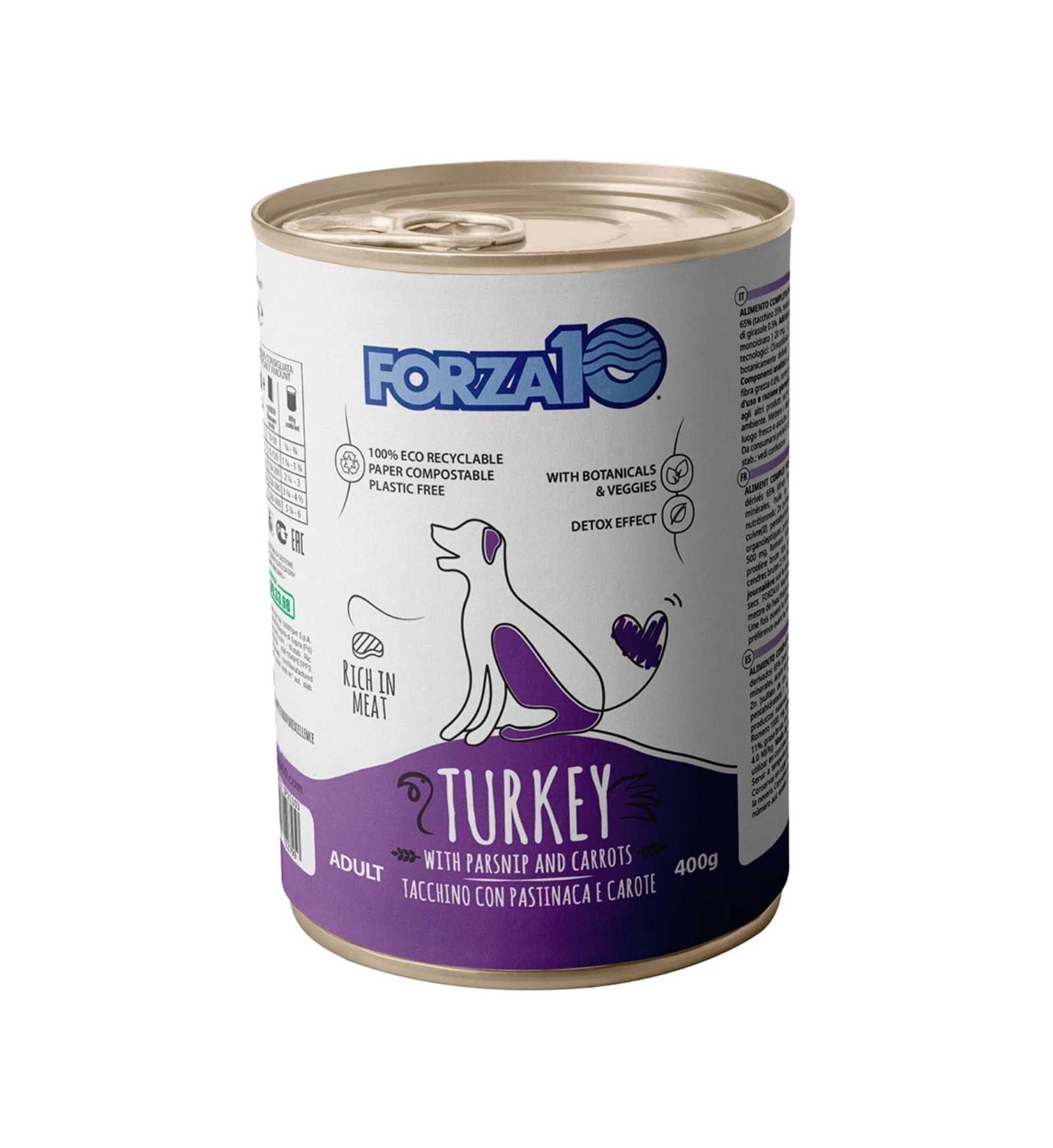 FORZA 10 CANE ADULT MANTENIMENTO TACCHINO CON PASTINACA E CAROTE DA 400 GR IN LATTINA