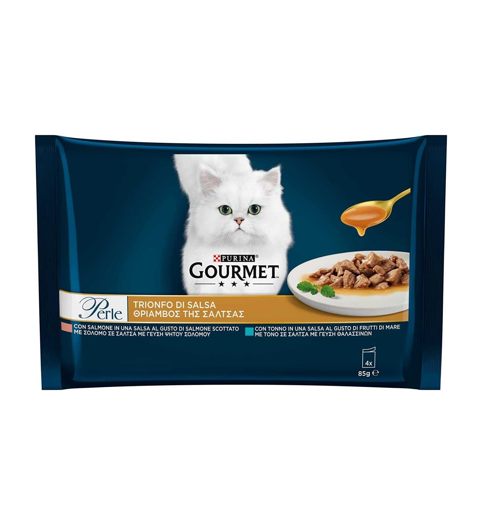 PURINA GOURMET PERLE GATTO CON SALMONE E CON TONNO 4 BUSTE DA 85 GR