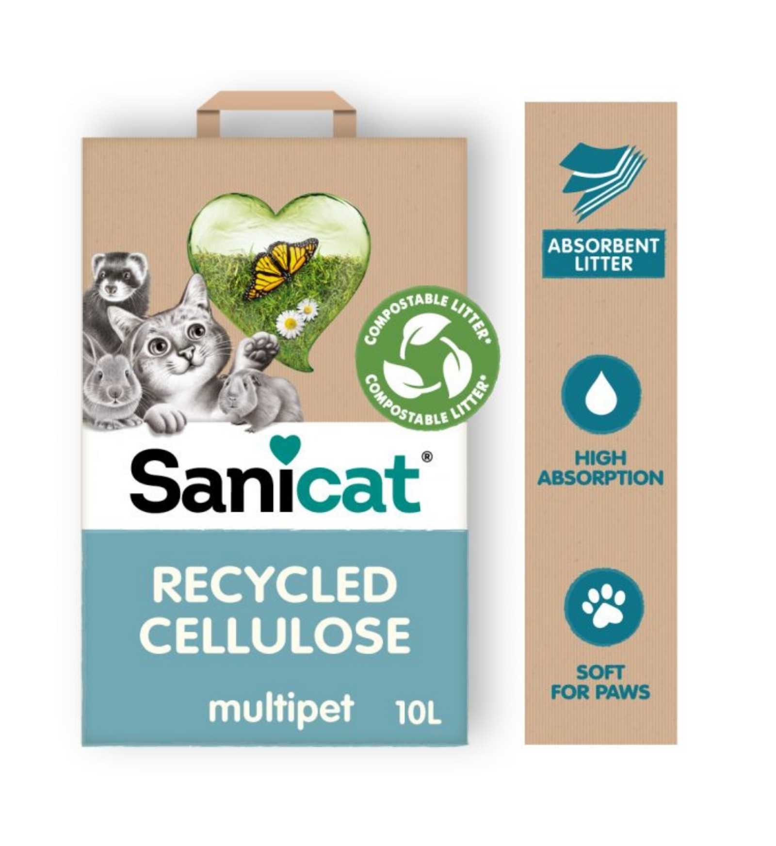 SANICAT LETTIERA GATTO CLEAN & GREEN CELLULOSA