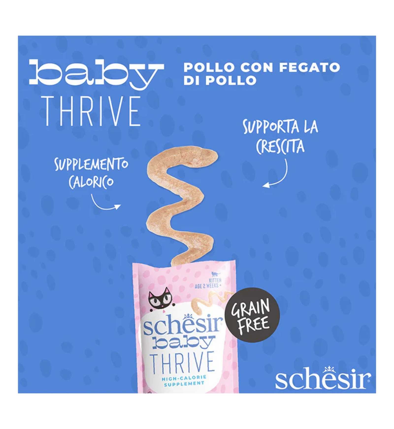 SCHESIR GATTO BABY THRIVE MOUSSE POLLO DA 20 GR x 8 IN BUSTA