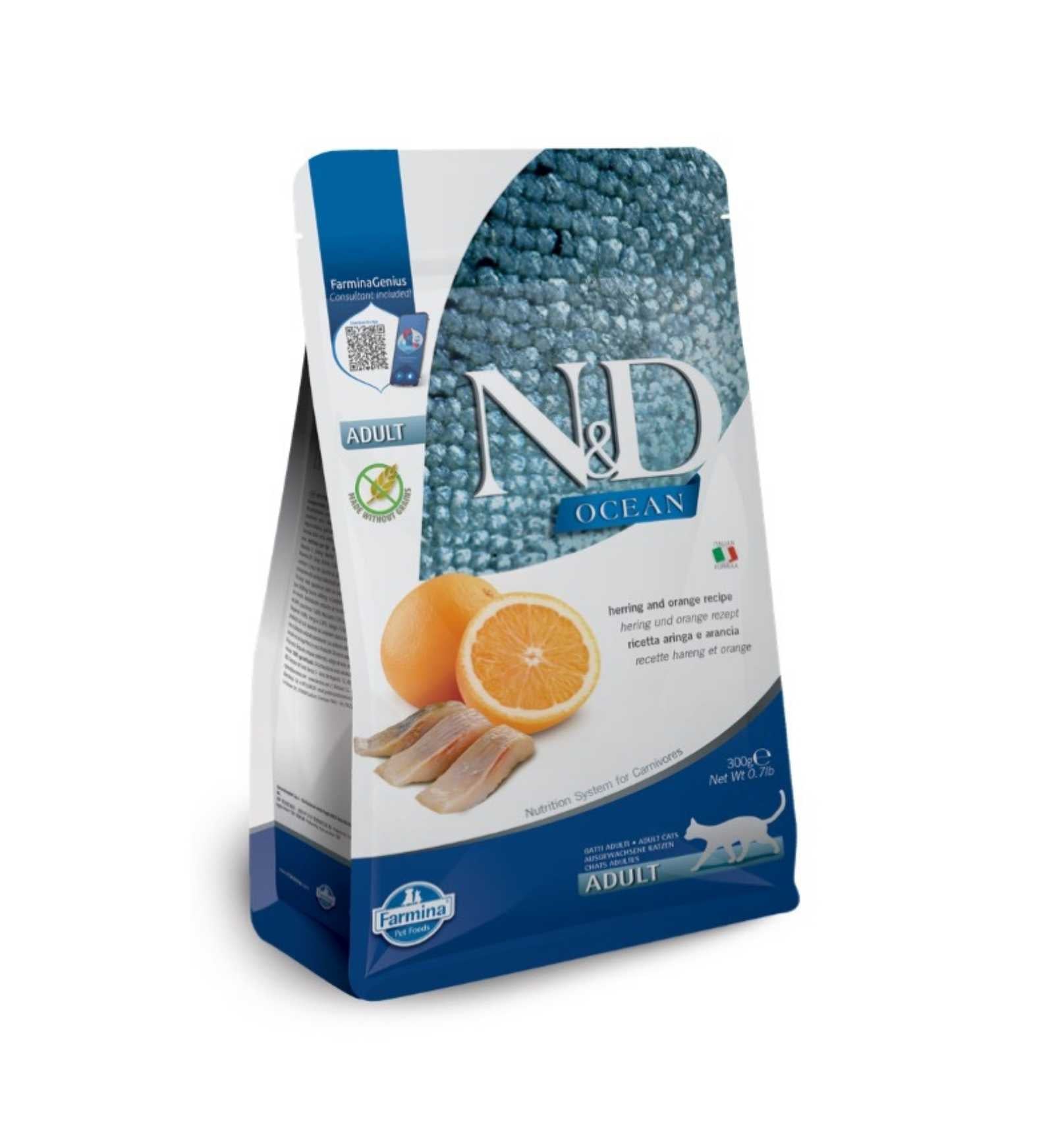FARMINA N&D OCEAN GATTO GRAIN FREE ADULT ARINGA E ARANCIA