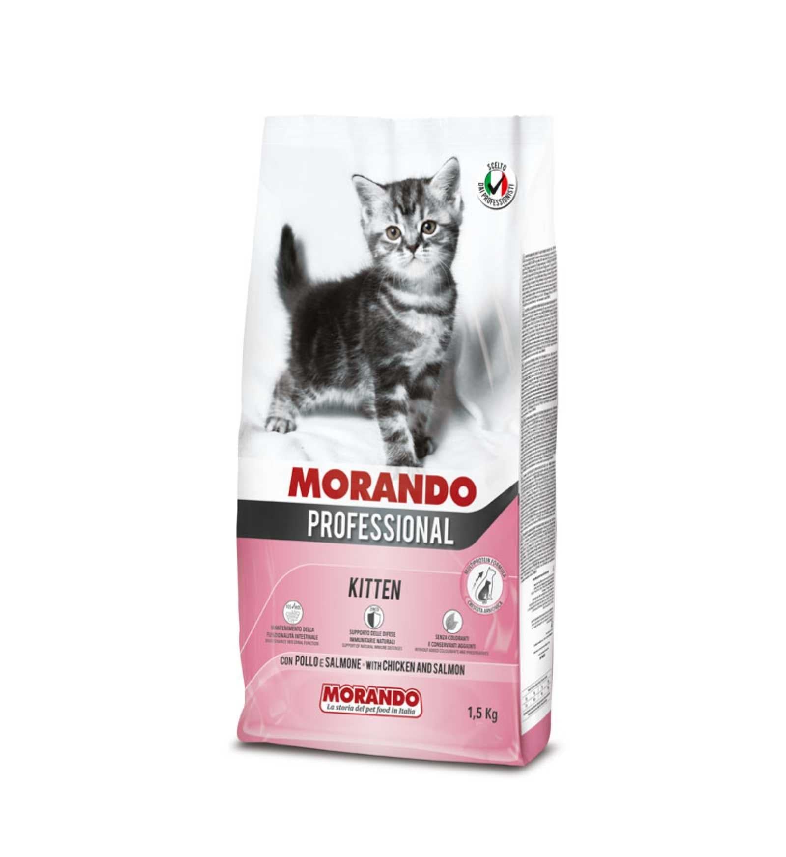MORANDO MIGLIOR GATTO PROFESSIONAL KITTEN POLLO SALMONE DA 1,5 KG