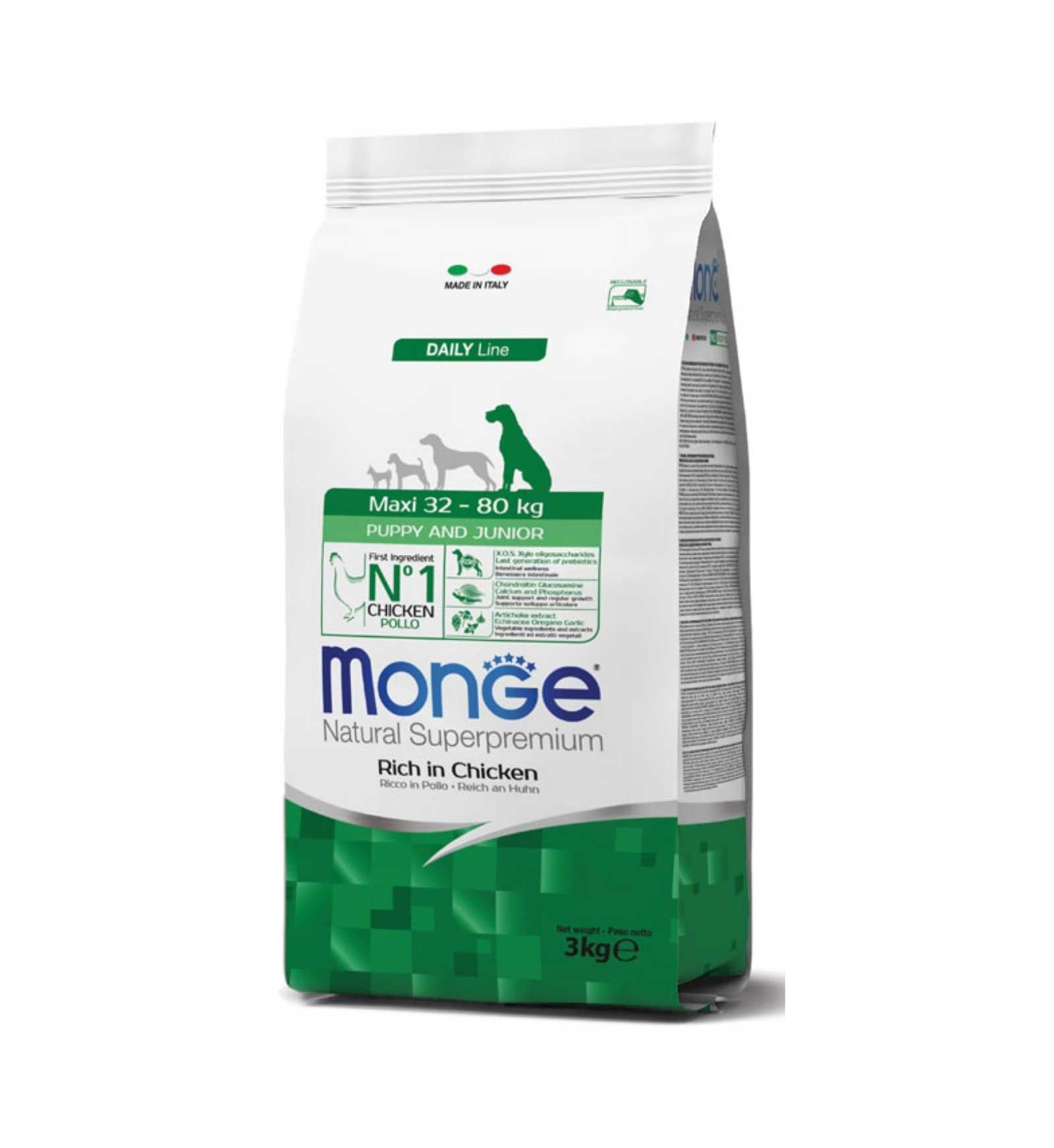 MONGE SUPERPREMIUM CANE PUPPY & JUNIOR MAXI POLLO