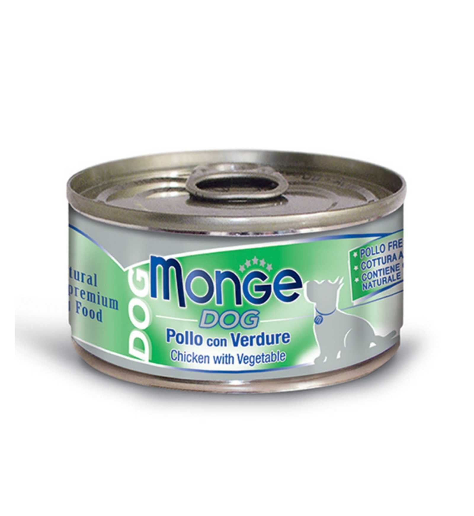 MONGE CANE NATURAL CON POLLO E VERDURE DA 95 GR IN LATTINA