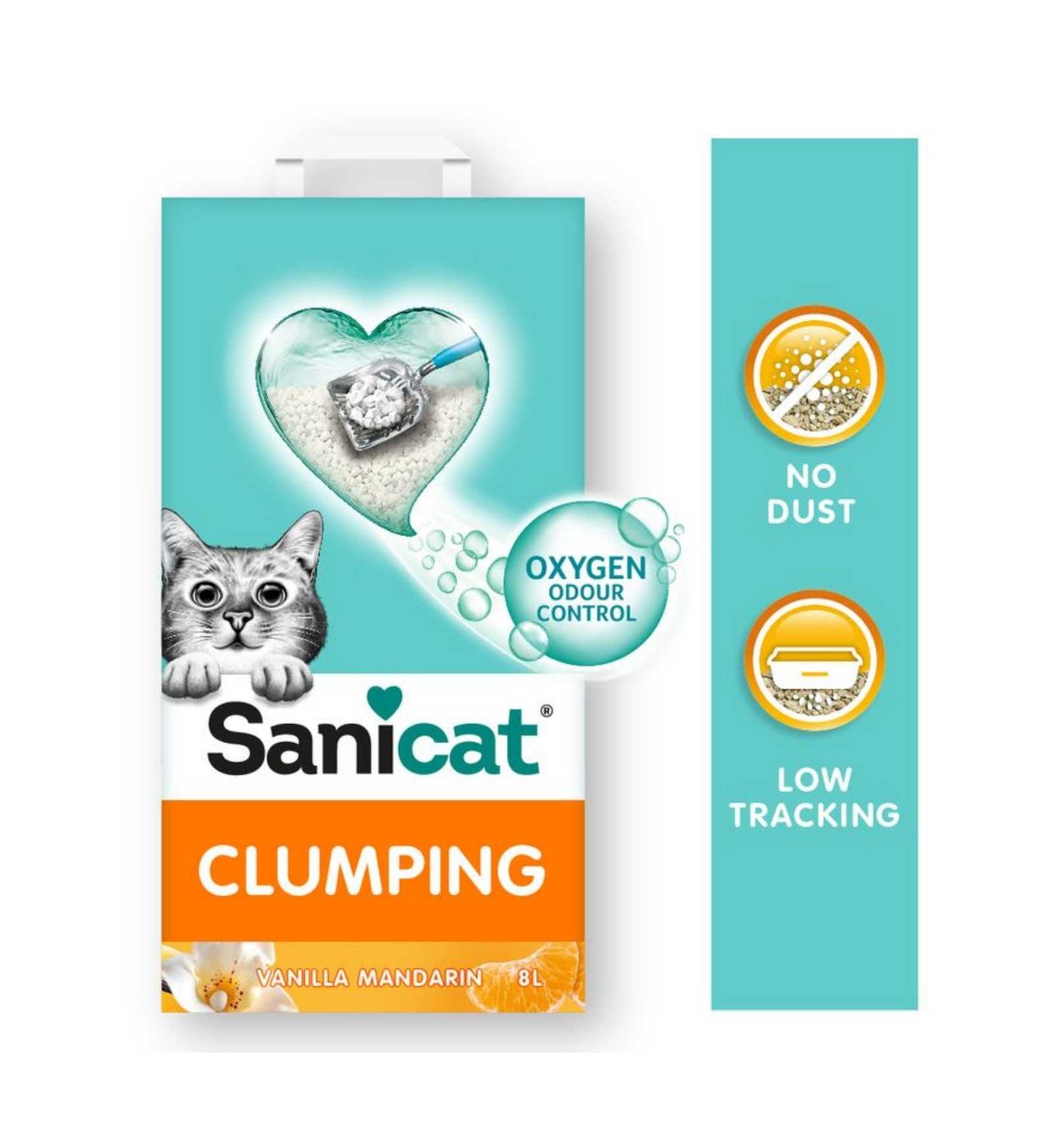 SANICAT LETTIERA GATTO CLUMPING WHITE DUO VANIGLIA E MANDARINO DA 10 LITRI