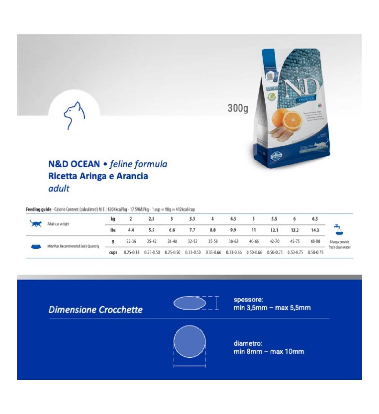 FARMINA N&D OCEAN GATTO GRAIN FREE ADULT ARINGA E ARANCIA