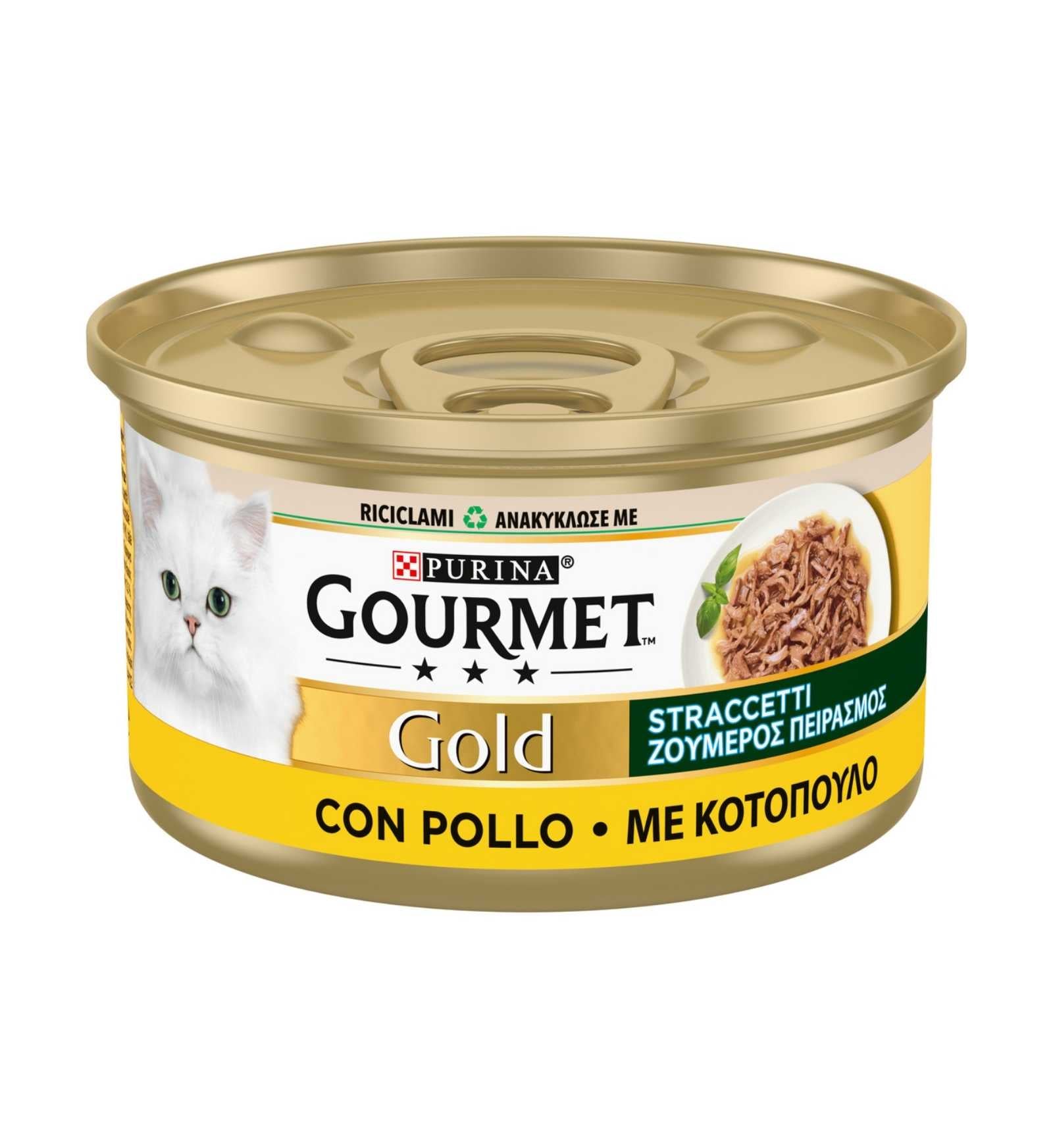 PURINA GOURMET GOLD GATTO STRACCETTI CON POLLO DA 85 GR IN LATTINA