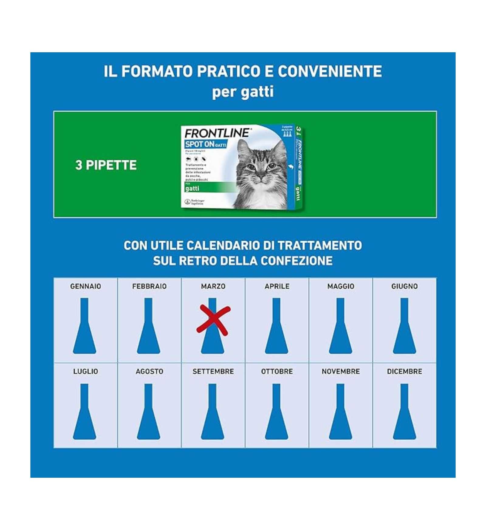 FRONTLINE GATTO SPOT ON ANTIPARASSITARIO 3 PIPETTE