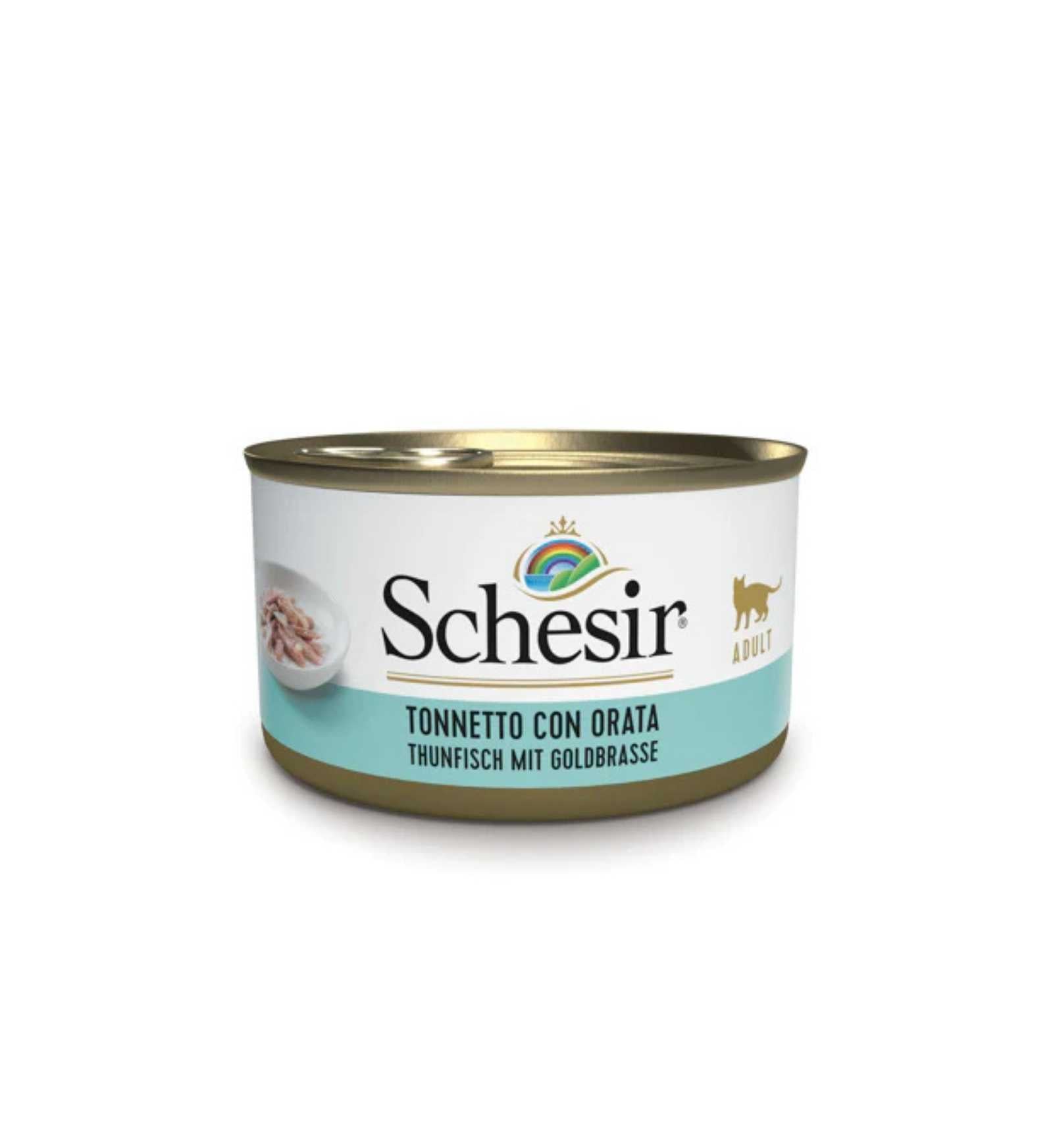 SCHESIR GATTO TONNETTO CON ORATA DA 85 GR IN LATTINA