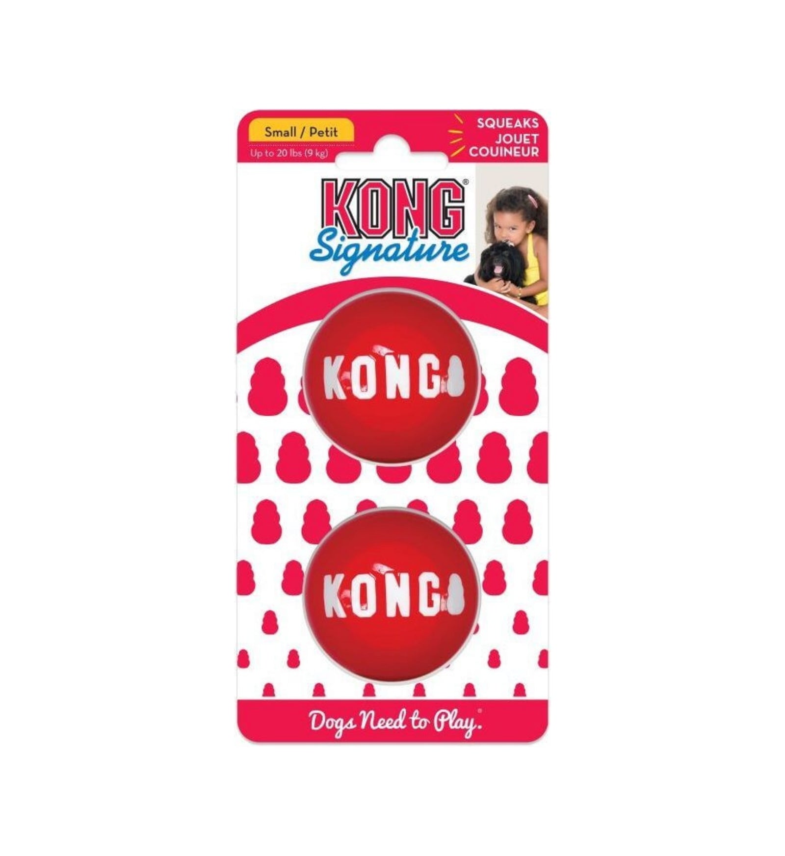 KONG GIOCO CANE SIGNATURE BALLS SMALL 2 PEZZI