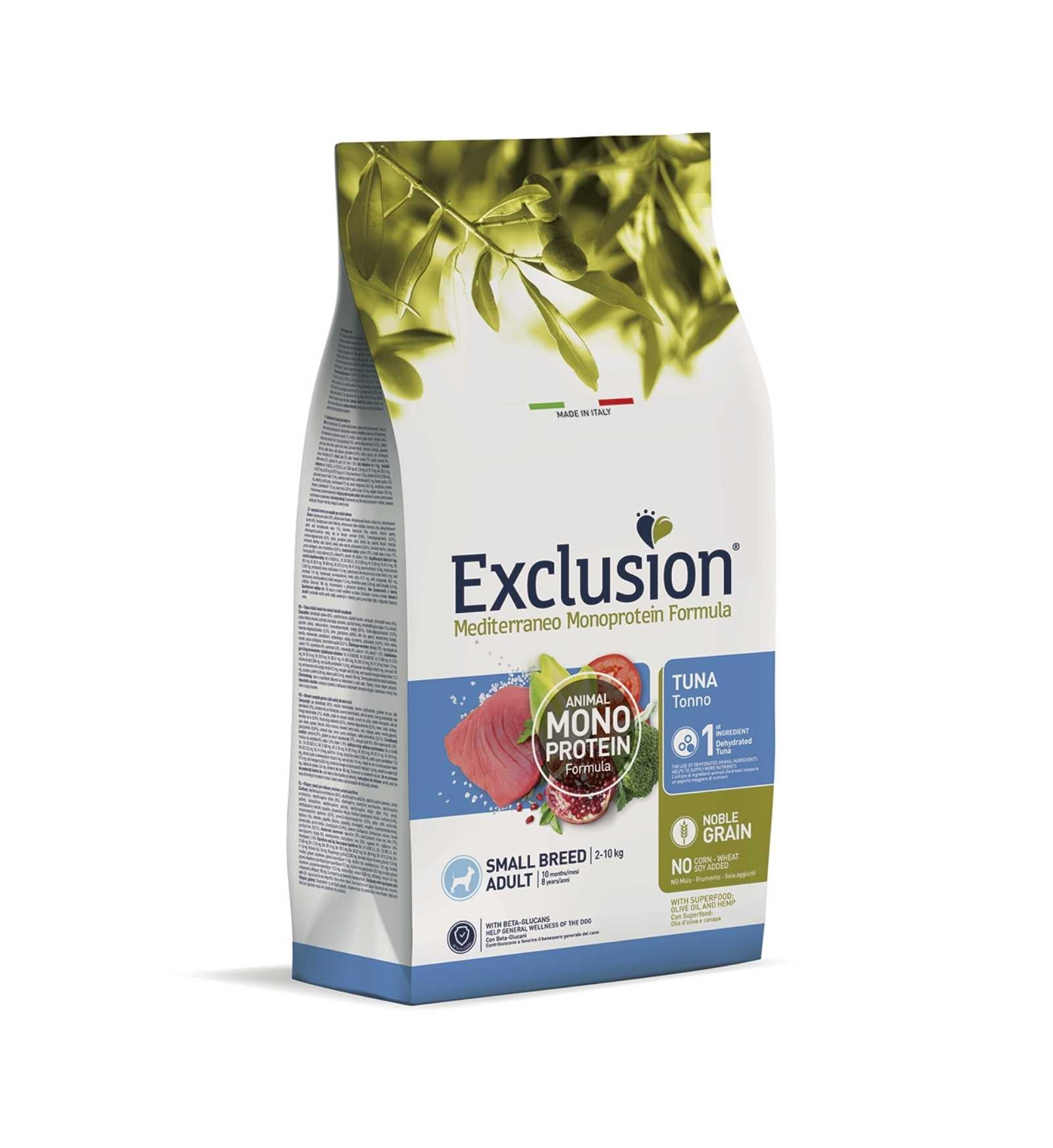 EXCLUSION CANE NOBLE GRAIN MONOPROTEICO ADULT SMALL BREED TONNO