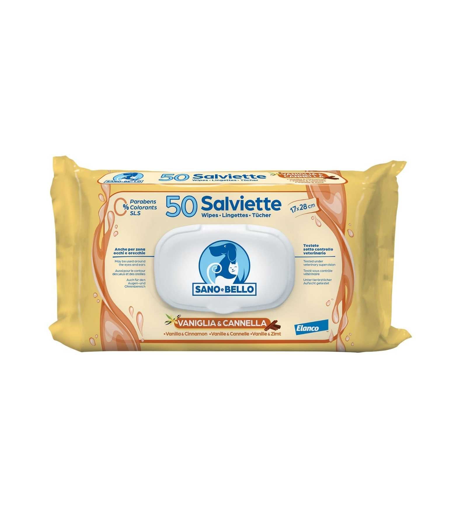 BAYER CANE E GATTO SALVIETTE VANIGLIA E CANNELLA DA 50 PZ