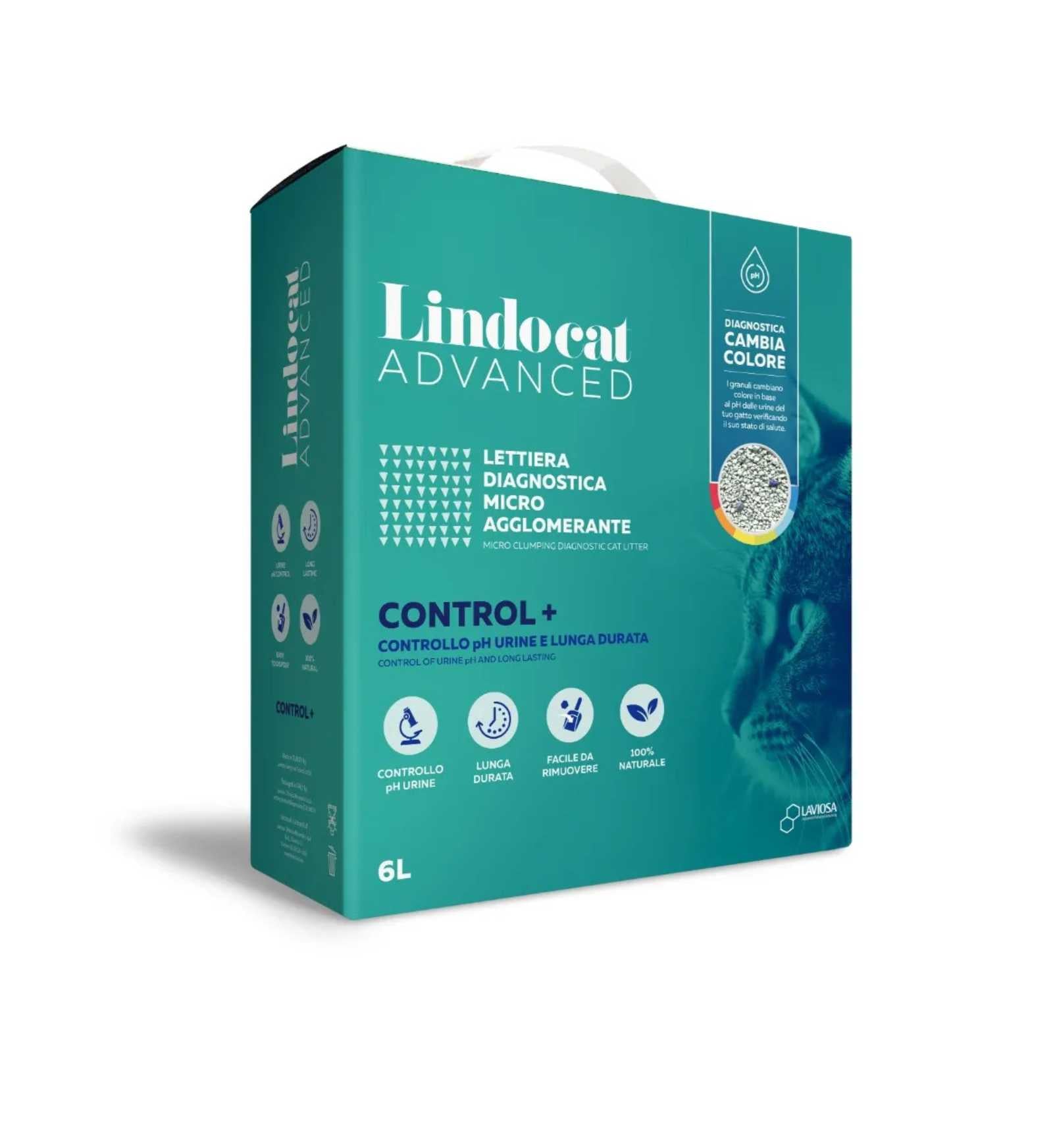 LAVIOSA GATTO LETTIERA AGGLOMERANTE LINDOCAT ADVANCED CONTROL PLUS DA 6 LITRI
