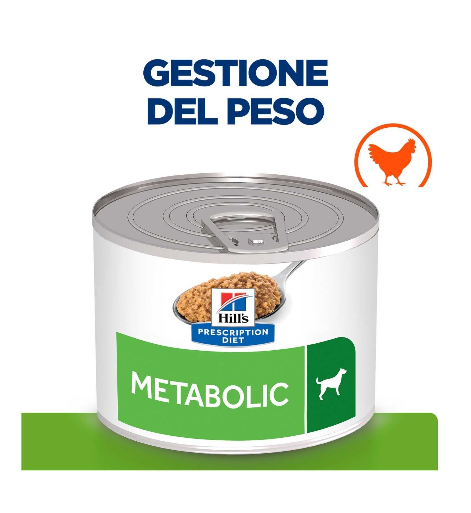 HILL'S PRESCRIPTION DIET CANE METABOLIC WEIGHT LOSS & MAINTENANCE POLLO IN LATTINA