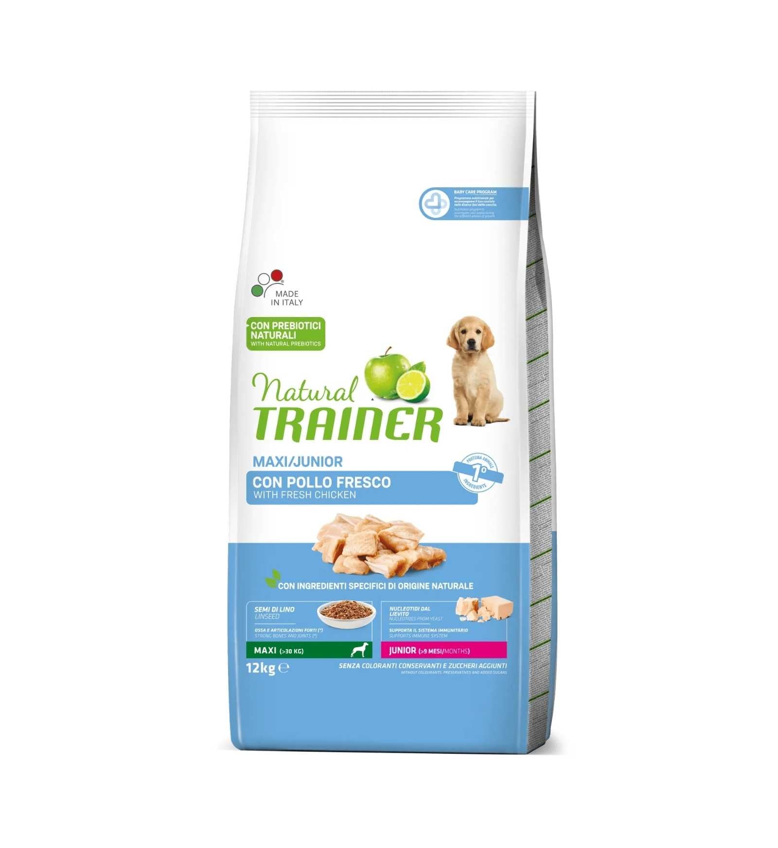 TRAINER CANE NATURAL JUNIOR MAXI POLLO FRESCO DA 12 KG