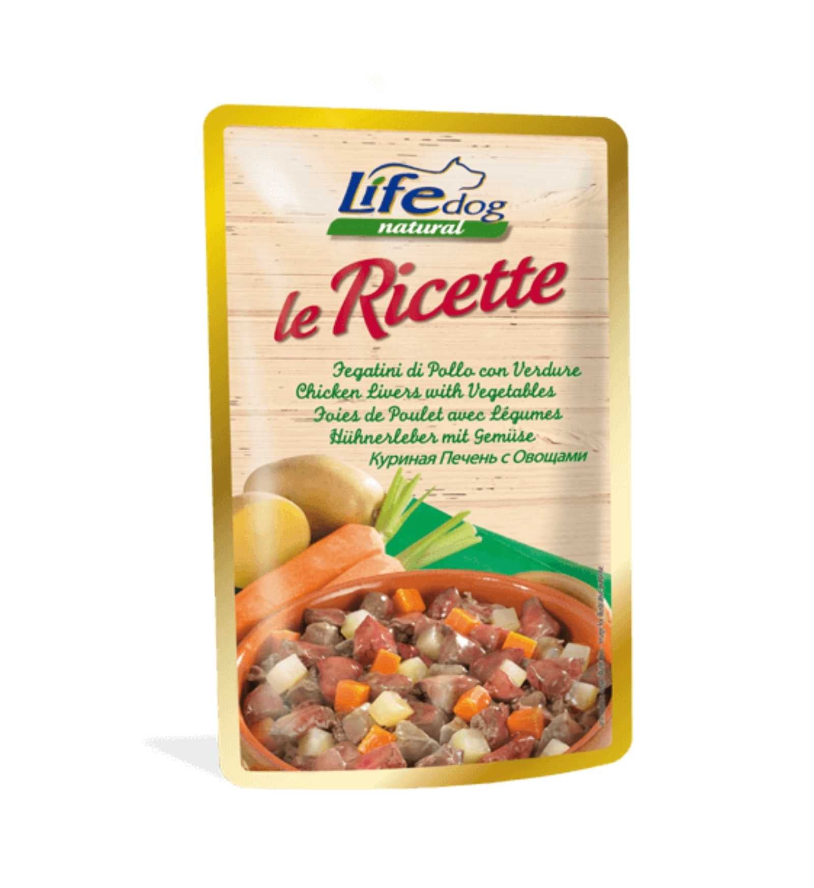 LIFEPETCARE CANE LIFE DOG NATURAL LE RICETTE FEGATINI DI POLLO CON VERDURE DA 95 GR IN BUSTA