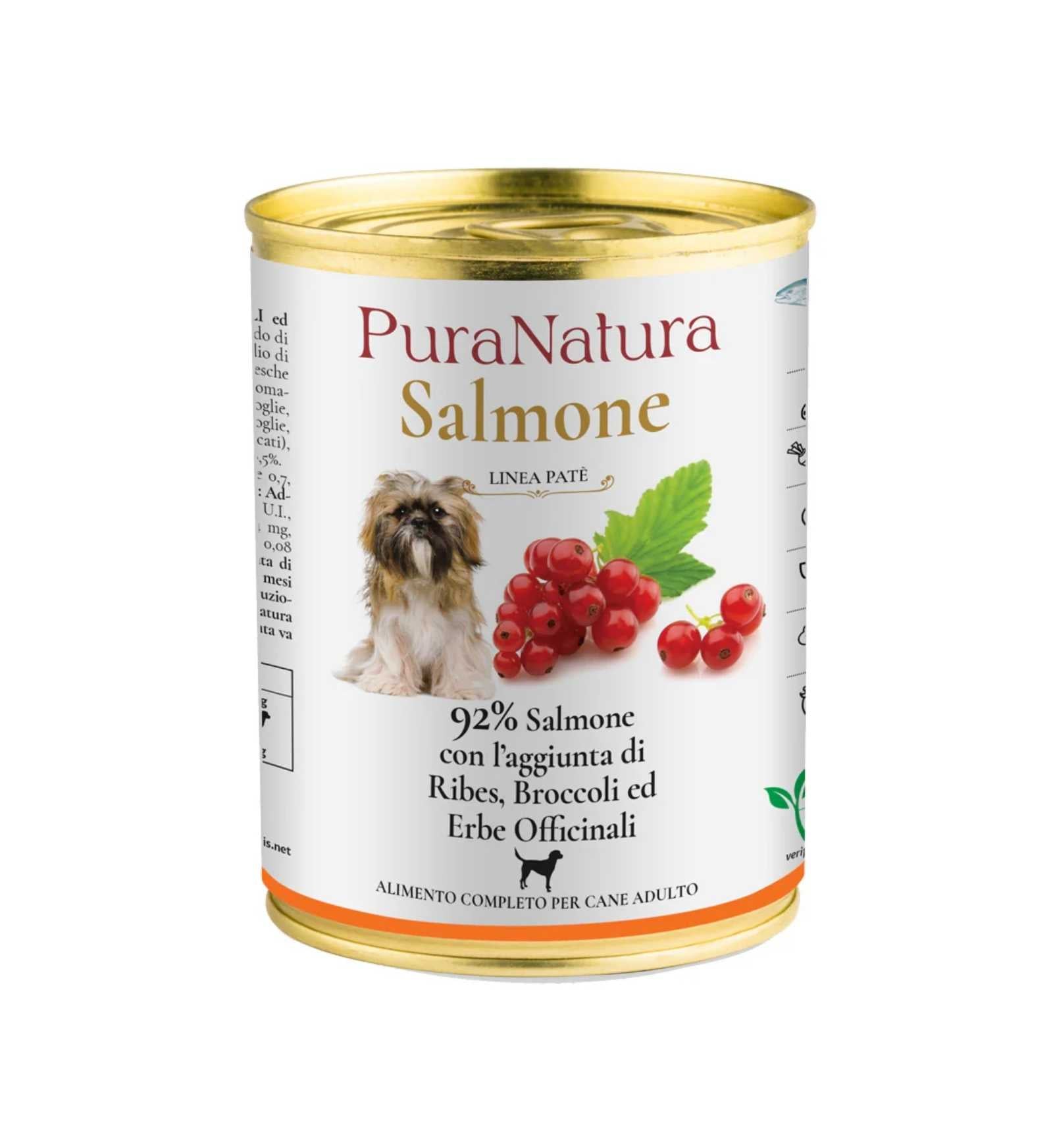 DALLA GRANA PURA NATURA CANE ADULT SALMONE E RIBES DA 400 GR IN LATTINA