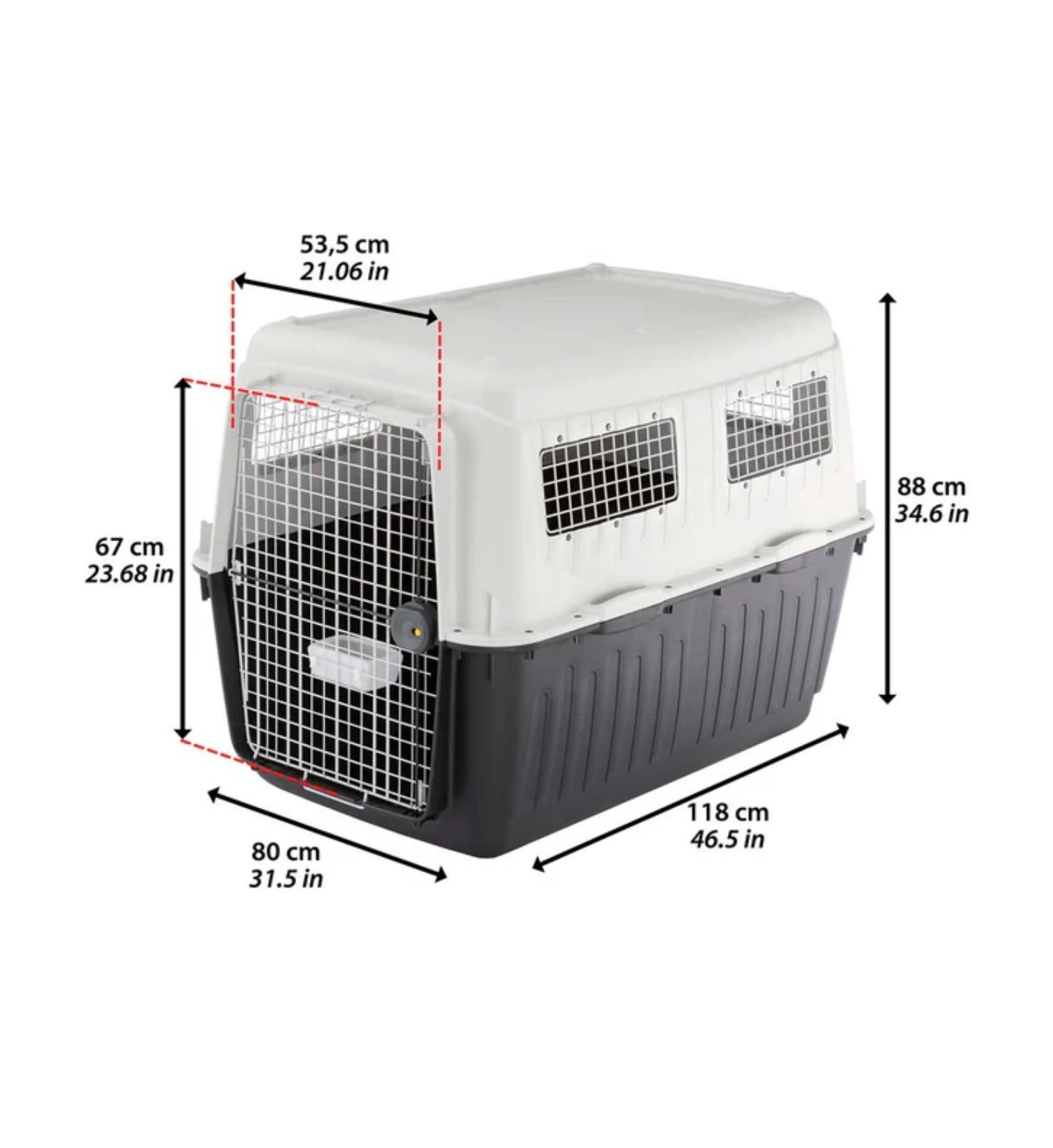 FERPAST CANE TRASPORTINO ATLAS PROFESSIONAL 80 GRIGIO 118 x 80 x 88 CM