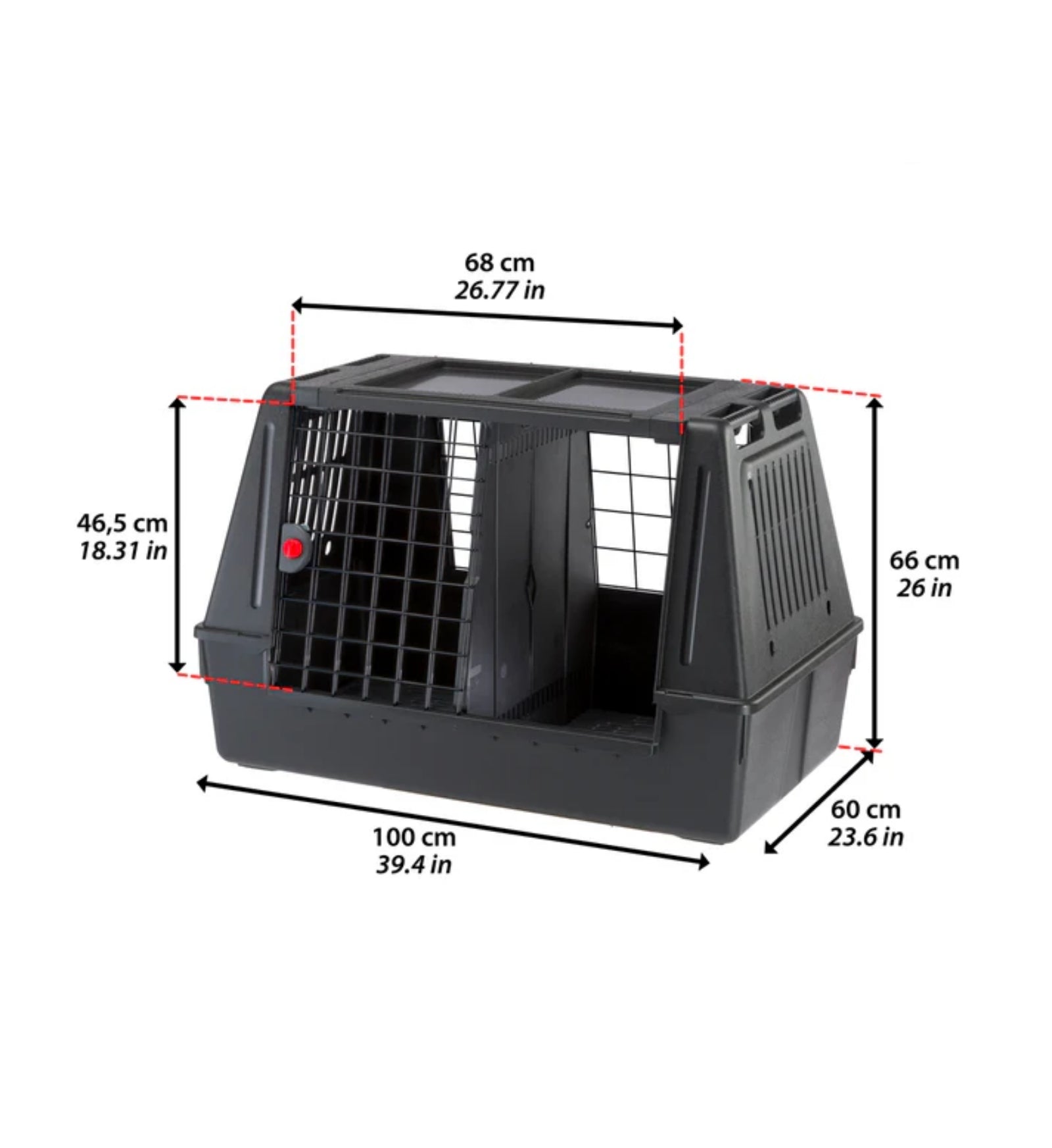 FERPLAST CANE TRASPORTINO ATLAS CAR 100 SCENIC 100 x 60 x 66 CM NERO