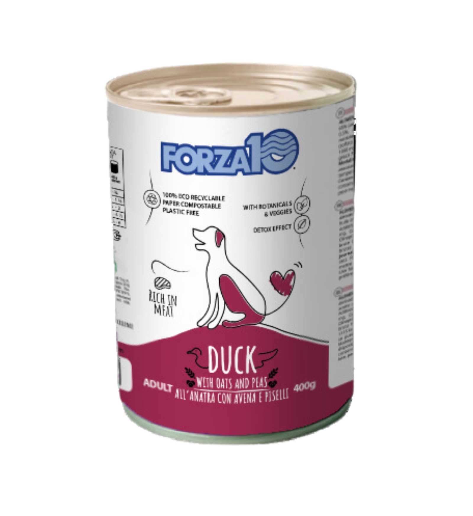 FORZA 10 CANE ADULT MANTENIMENTO ANATRA CON AVENA E PISELLI DA 400 GR IN LATTINA
