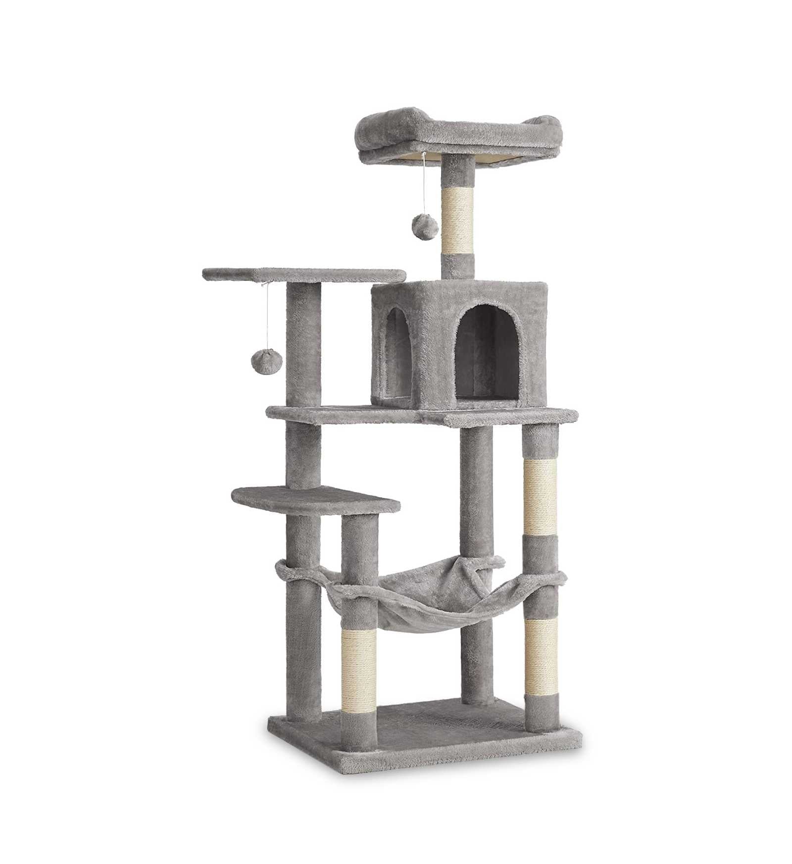 VITAKRAFT GATTO TIRAGRAFFI MULTIPIANO CON AMACA E CUCCETTE GRIGIO