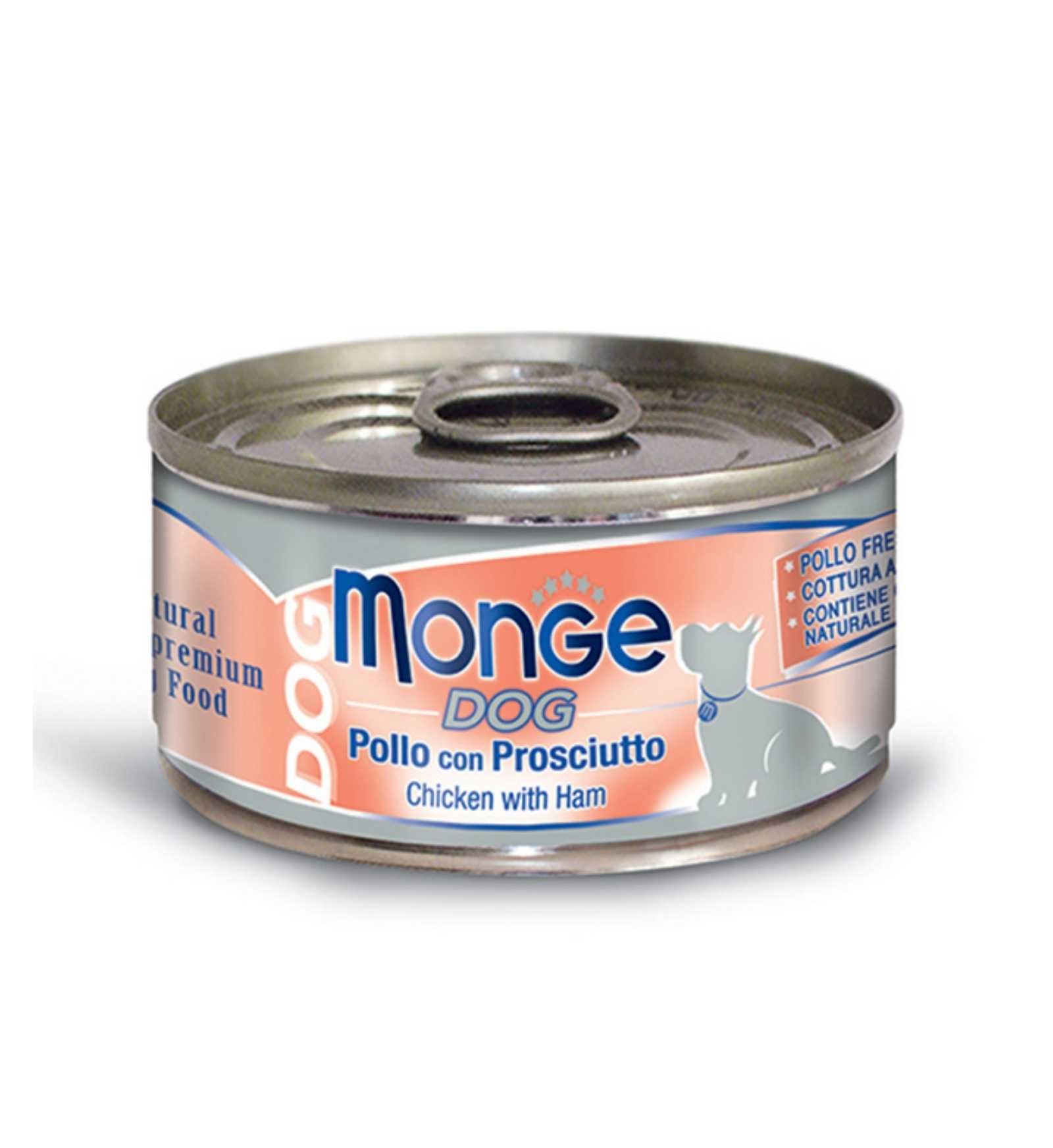 MONGE CANE NATURAL CON POLLO E PROSCIUTTO DA 95 GR IN LATTINA