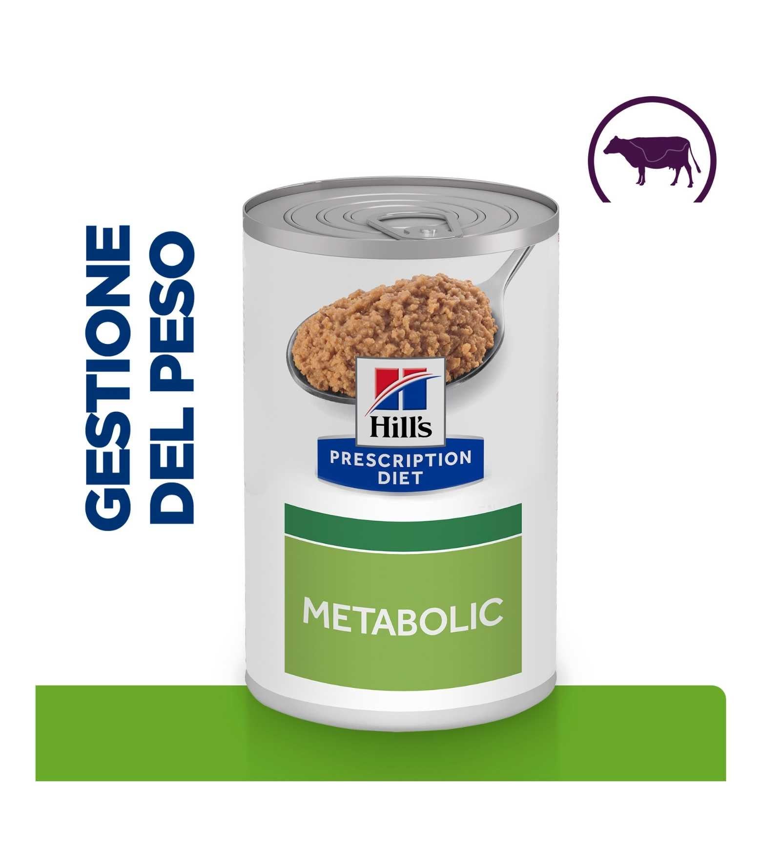 HILL'S PRESCRIPTION DIET CANE METABOLIC WEIGHT LOSS & MAINTENANCE MANZO DA 370 G IN LATTINA