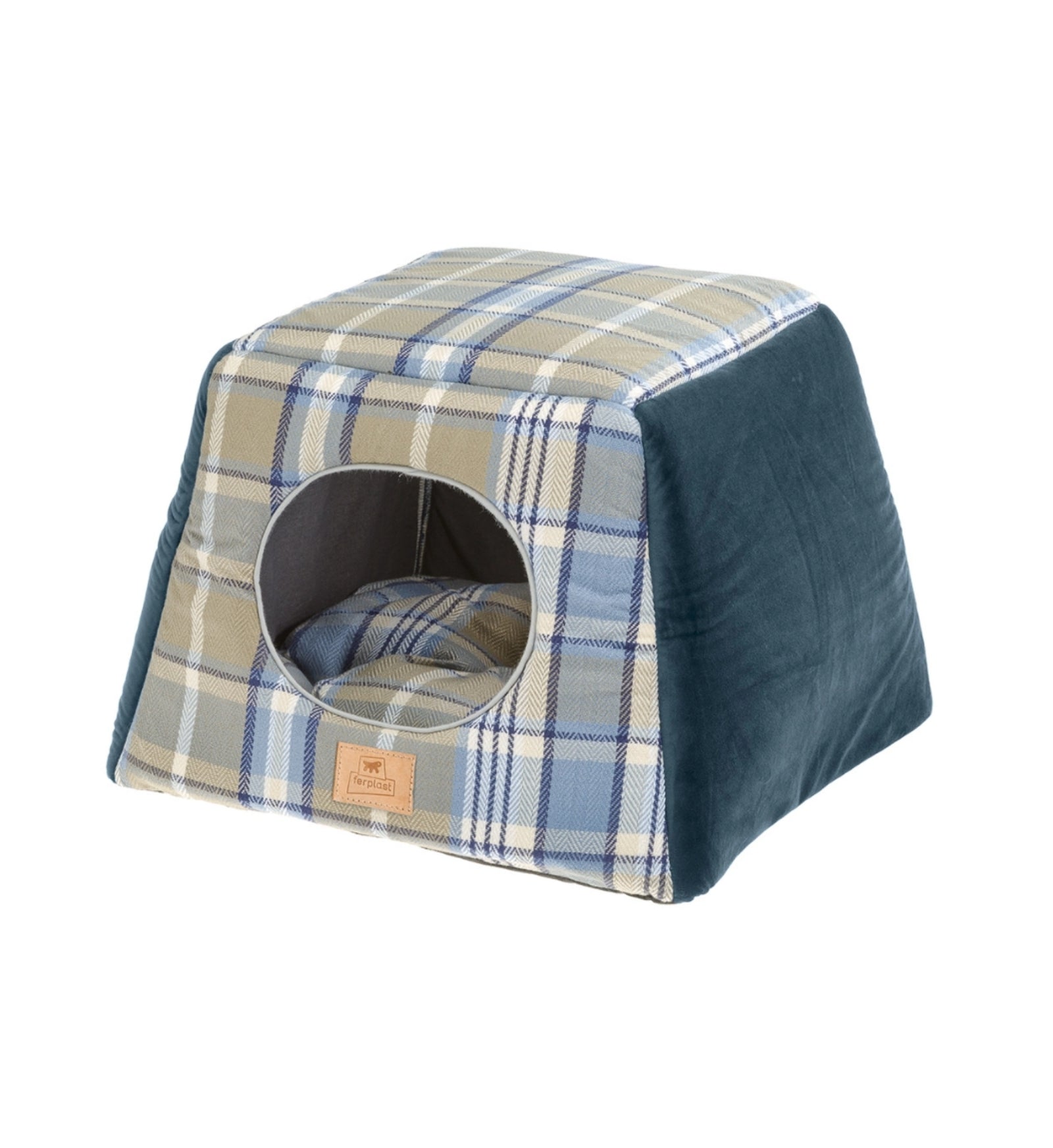 FERPLAST CANE E GATTO CASETTA EDINBURGH 44 x 44 x H 33 CM BLU