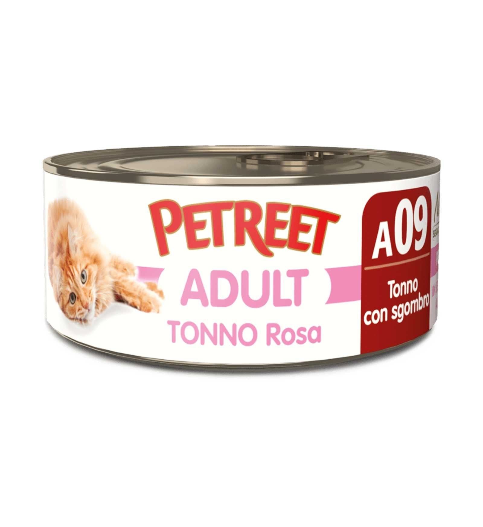 PETREET GATTO A09 TONNO ROSA E SGOMBRO DA 70 GR IN LATTINA