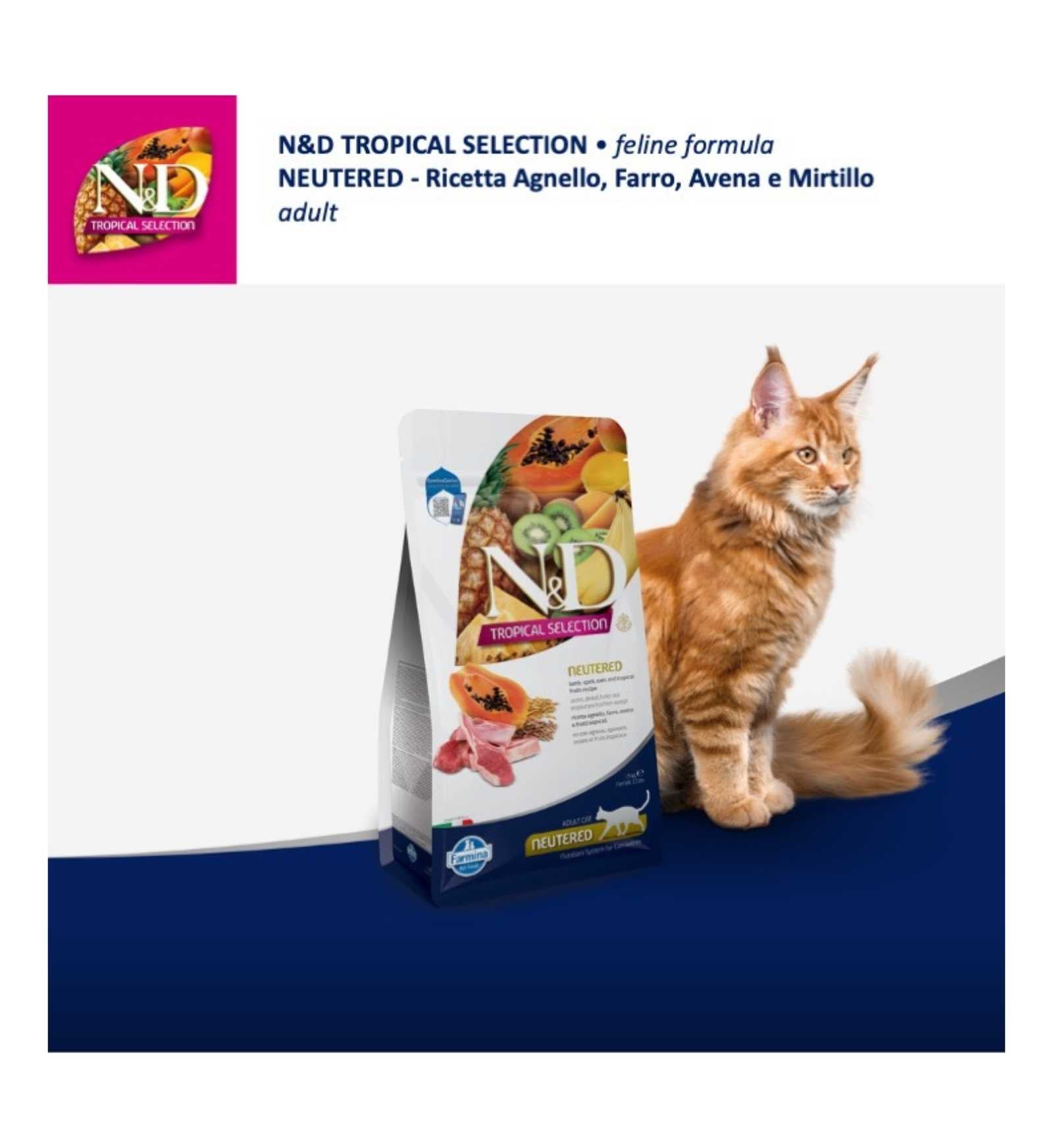 FARMINA N&D TROPICAL SELECTION GATTO NEUTERED AGNELLO