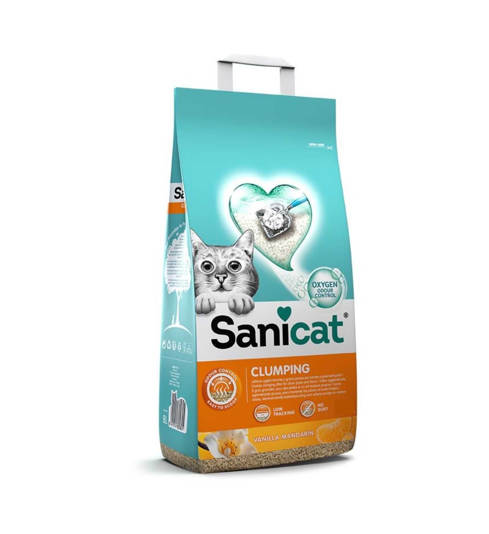 SANICAT LETTIERA GATTO CLUMPING WHITE DUO VANIGLIA E MANDARINO DA 10 LITRI