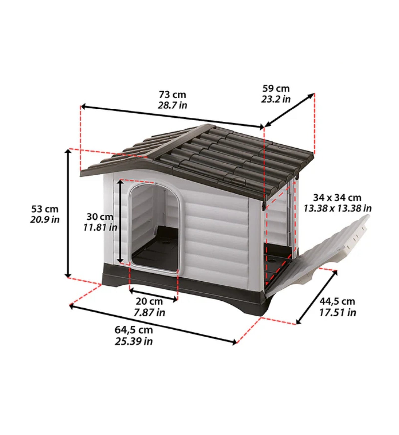 FERPLAST CANE CUCCIA DOGVILLA 70 IN PLASTICA 73 x 59 x 53 CM