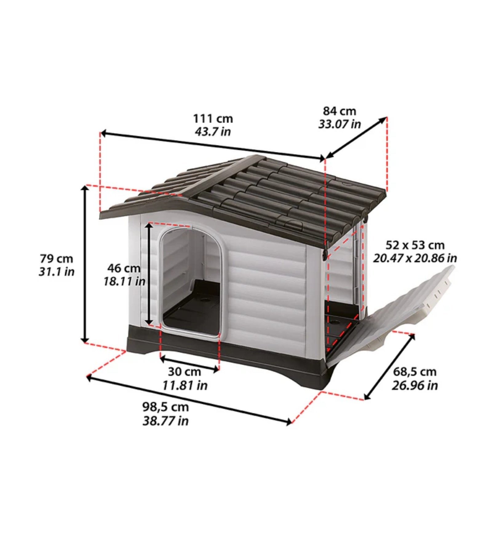 FERPLAST CANE CUCCIA DOGVILLA 110 IN PLASTICA 111 x 84 x 79 CM