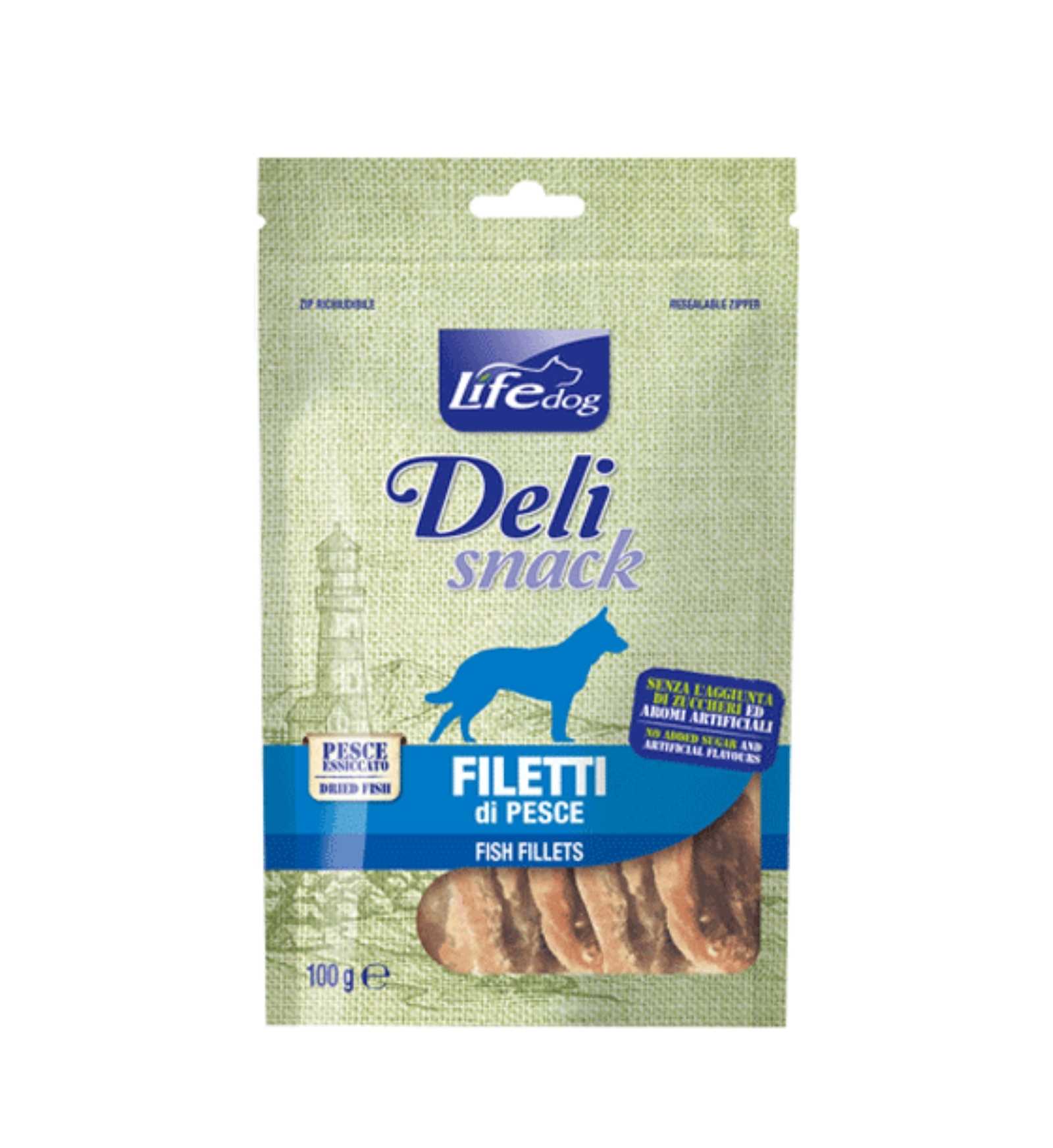 LIFEPETCARE CANE SNACK FILETTI ESSICCATI AL PESCE DA 100 GR
